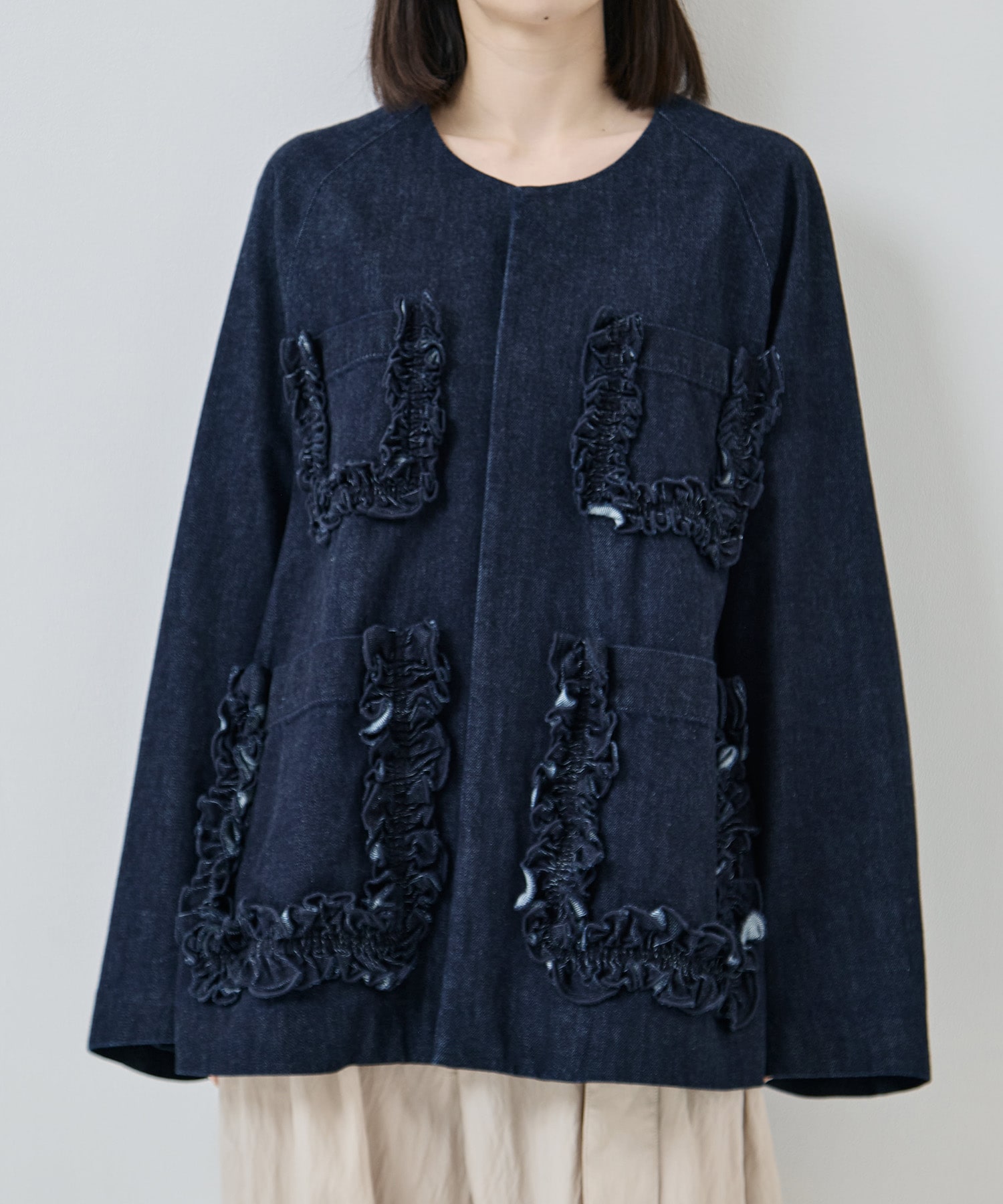 Frill Pockets Coveralls - Denim RhodolirioN