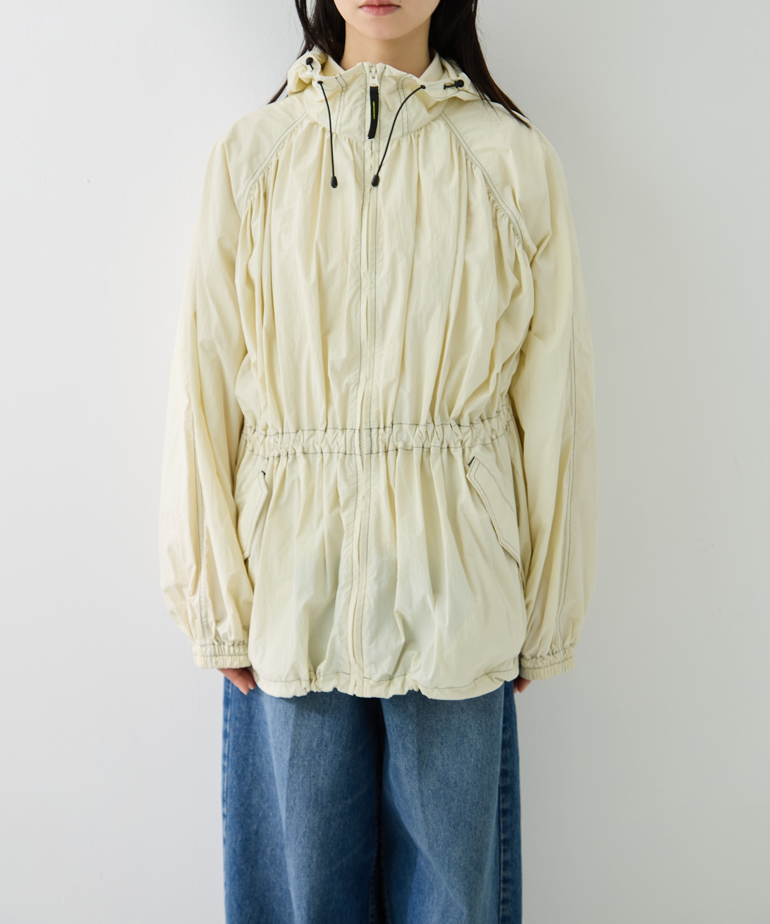 Nylon Gather Blouson TODAYFUL