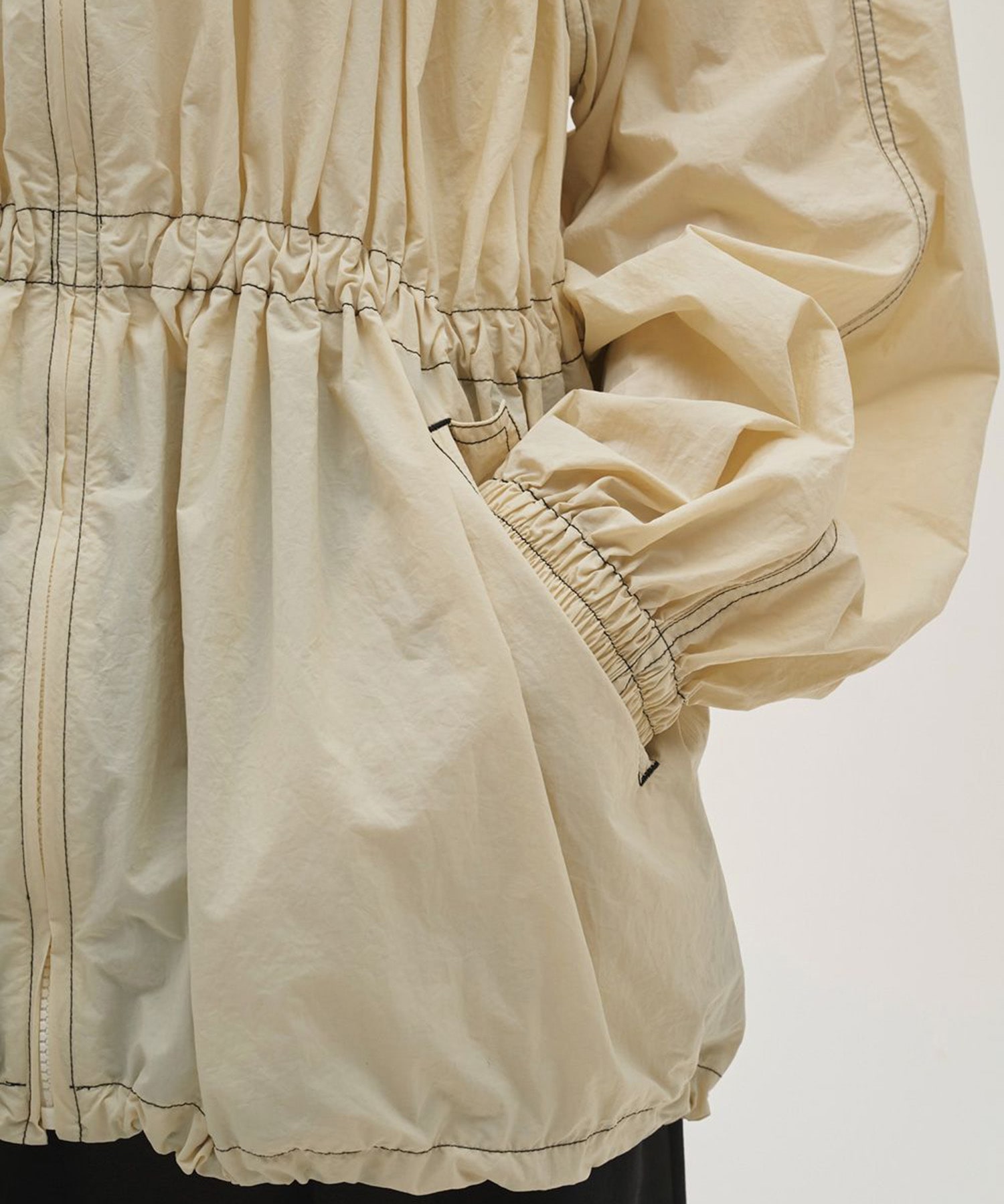 Nylon Gather Blouson TODAYFUL