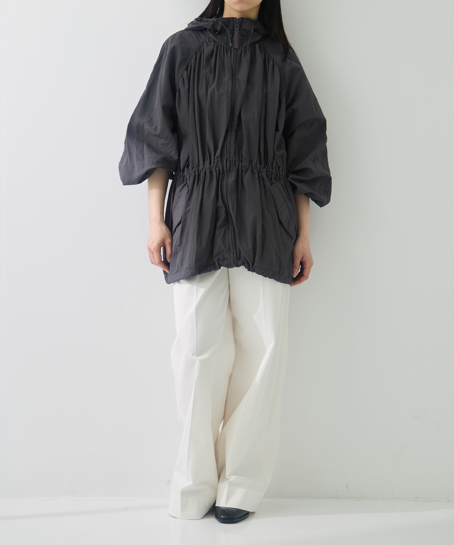 Nylon Gather Blouson TODAYFUL