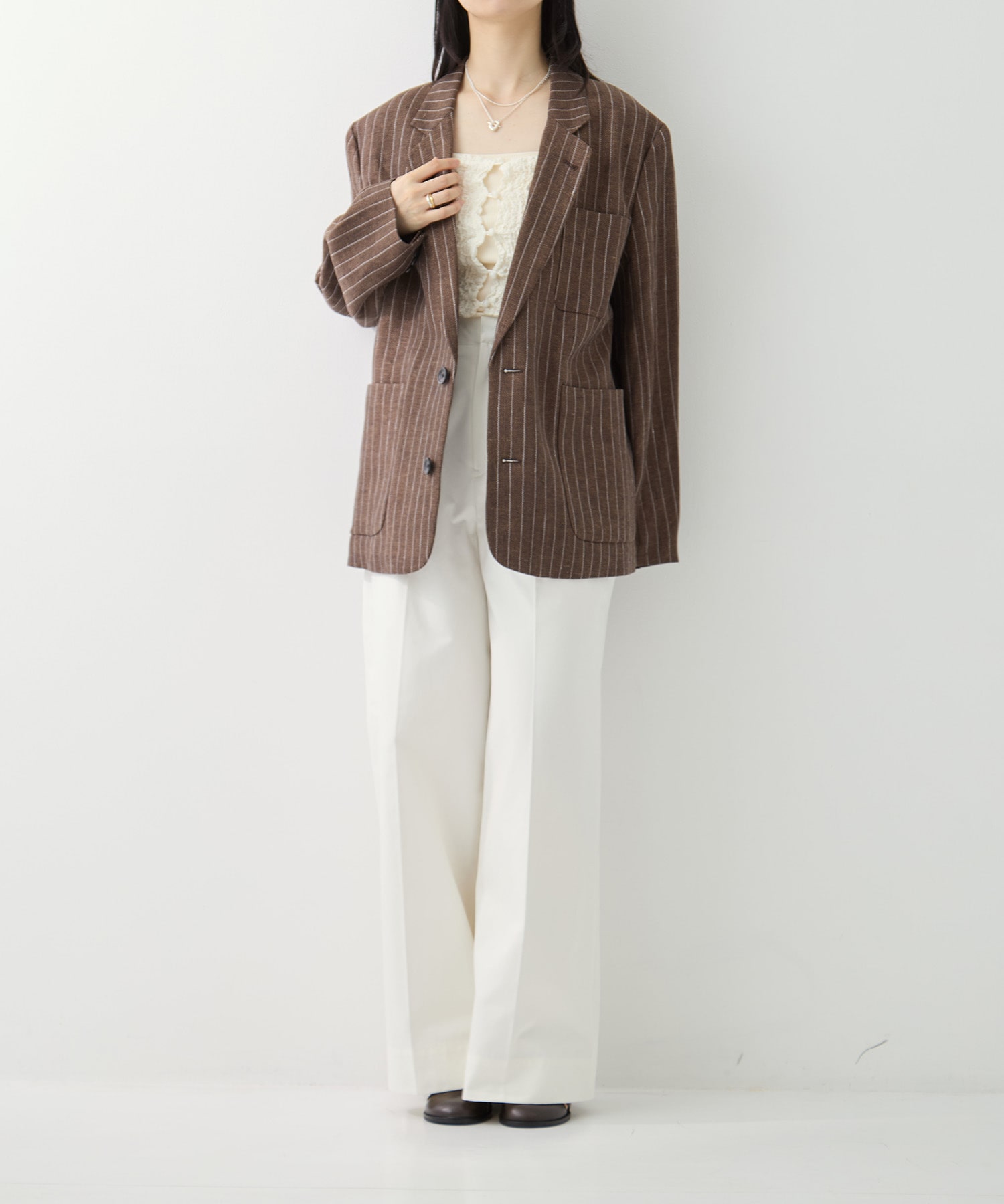 Boyfriend Stripe Linen Jacket TODAYFUL