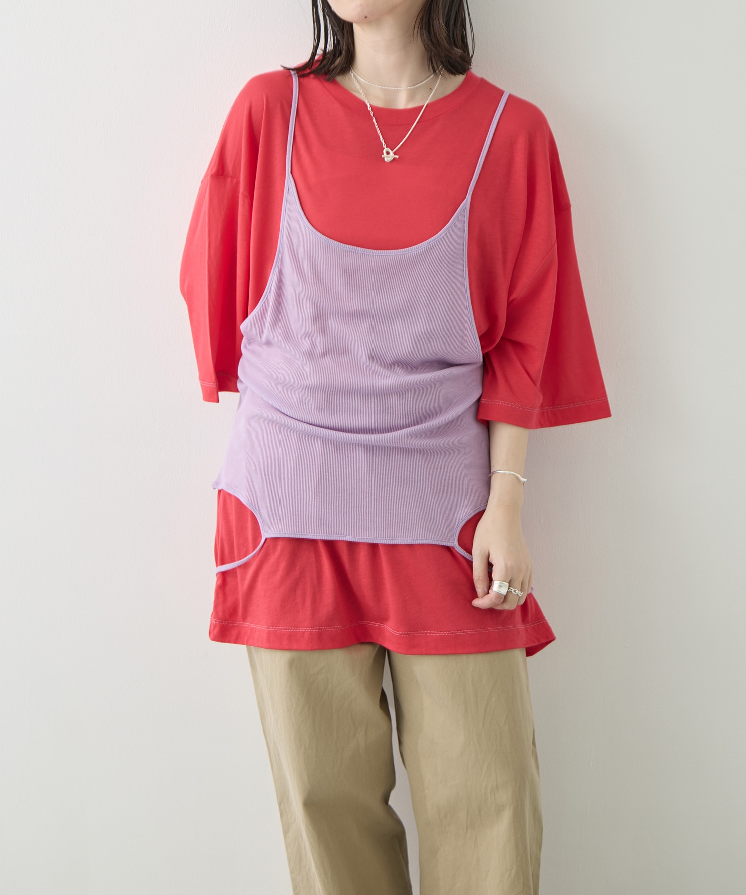 Camisole Top & Loose-fitting Tee - Unit Tops RhodolirioN