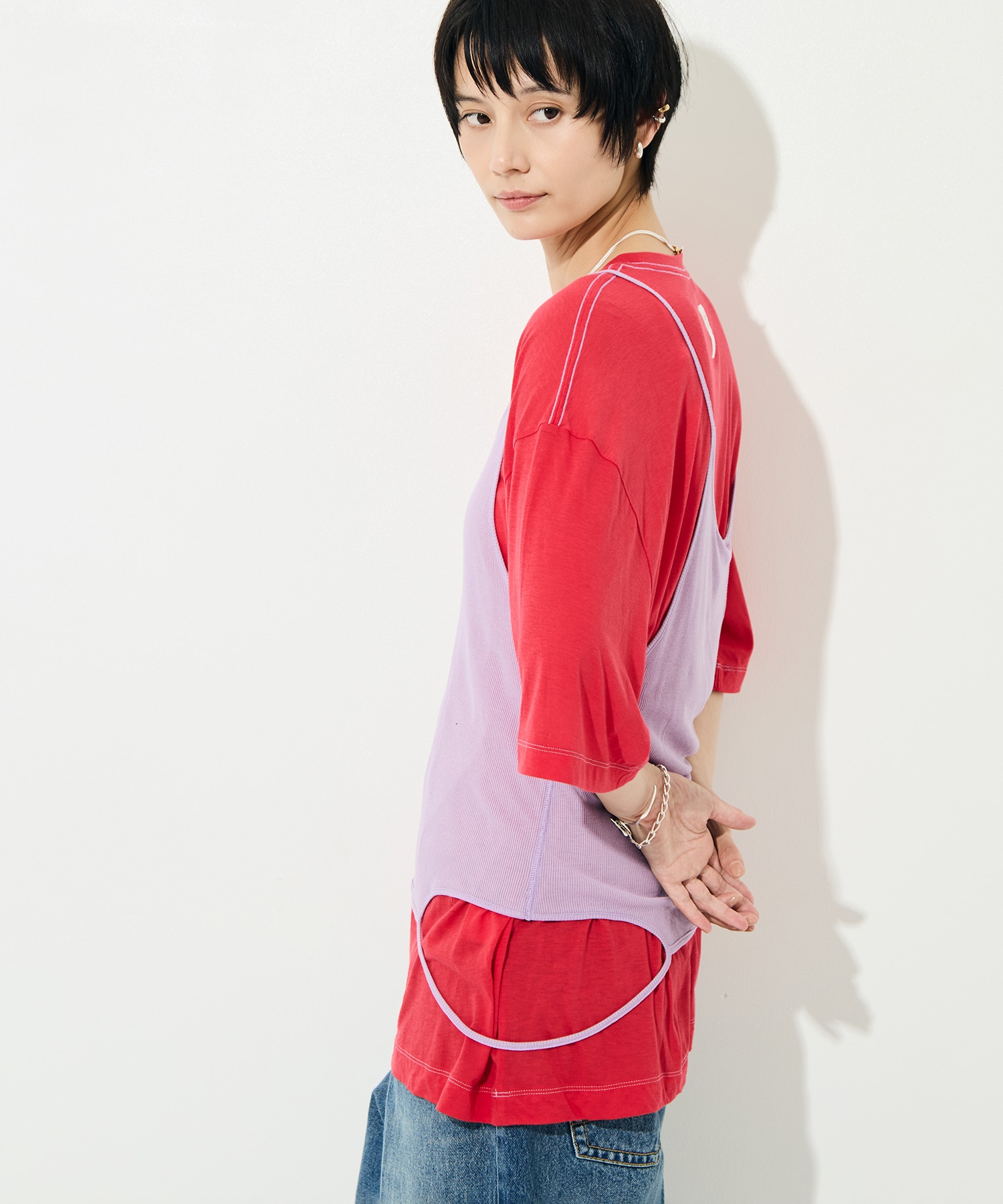Camisole Top & Loose-fitting Tee - Unit Tops RhodolirioN