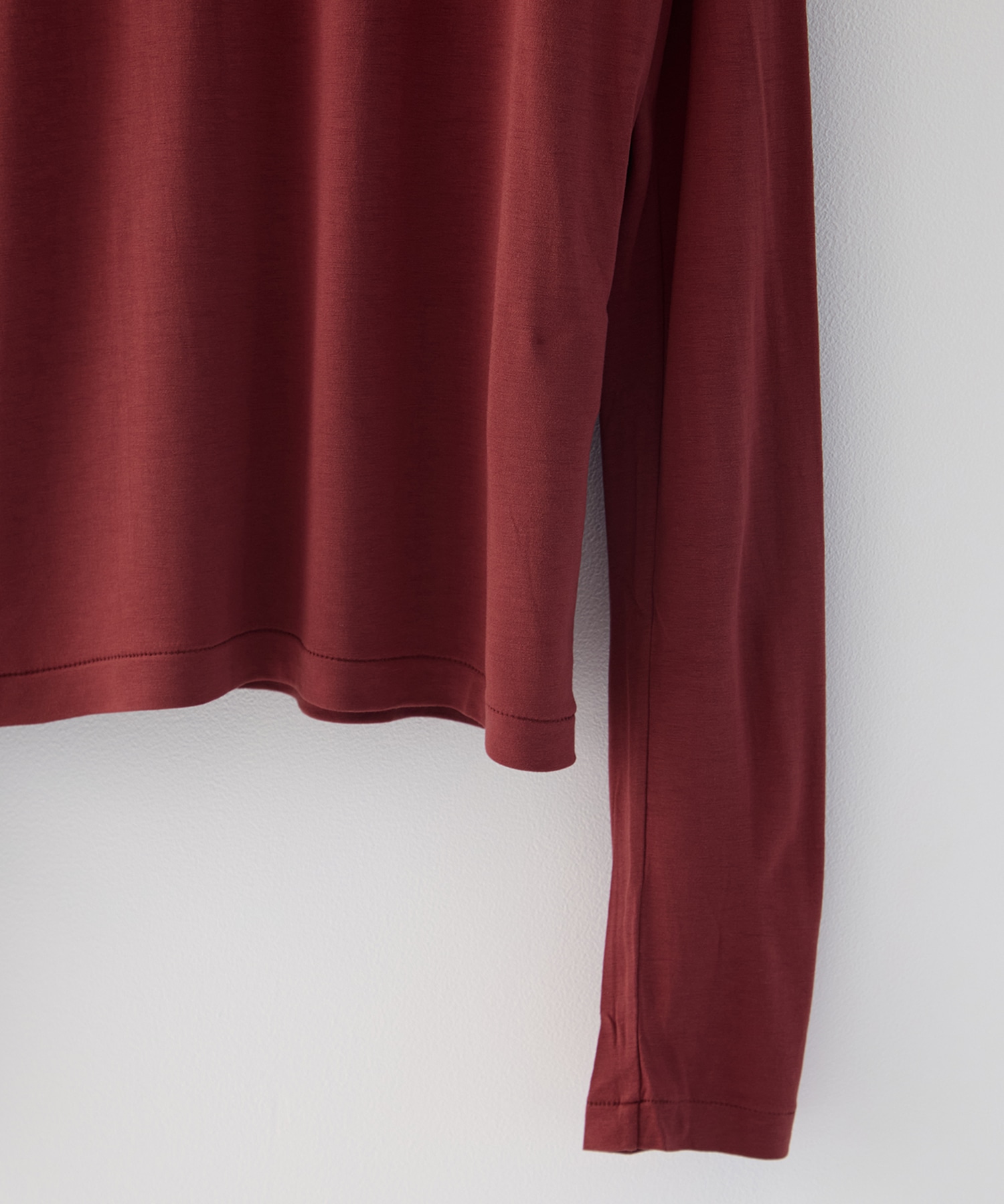 MODAL SILK JERSEY TURTLENECK PULLOVER ATON