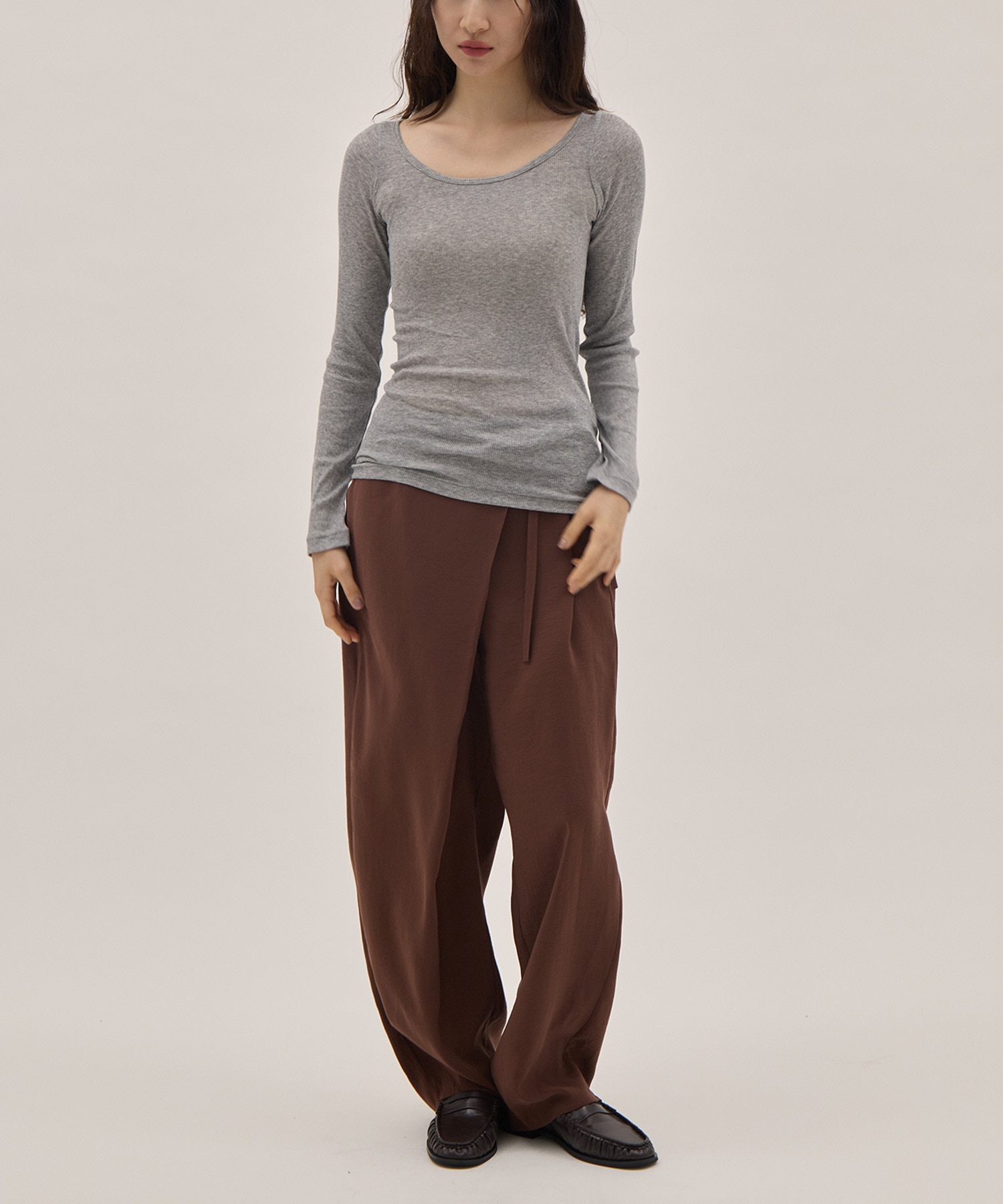 COMPACT RIB LONG SLEEVE T-SHIRT ATON