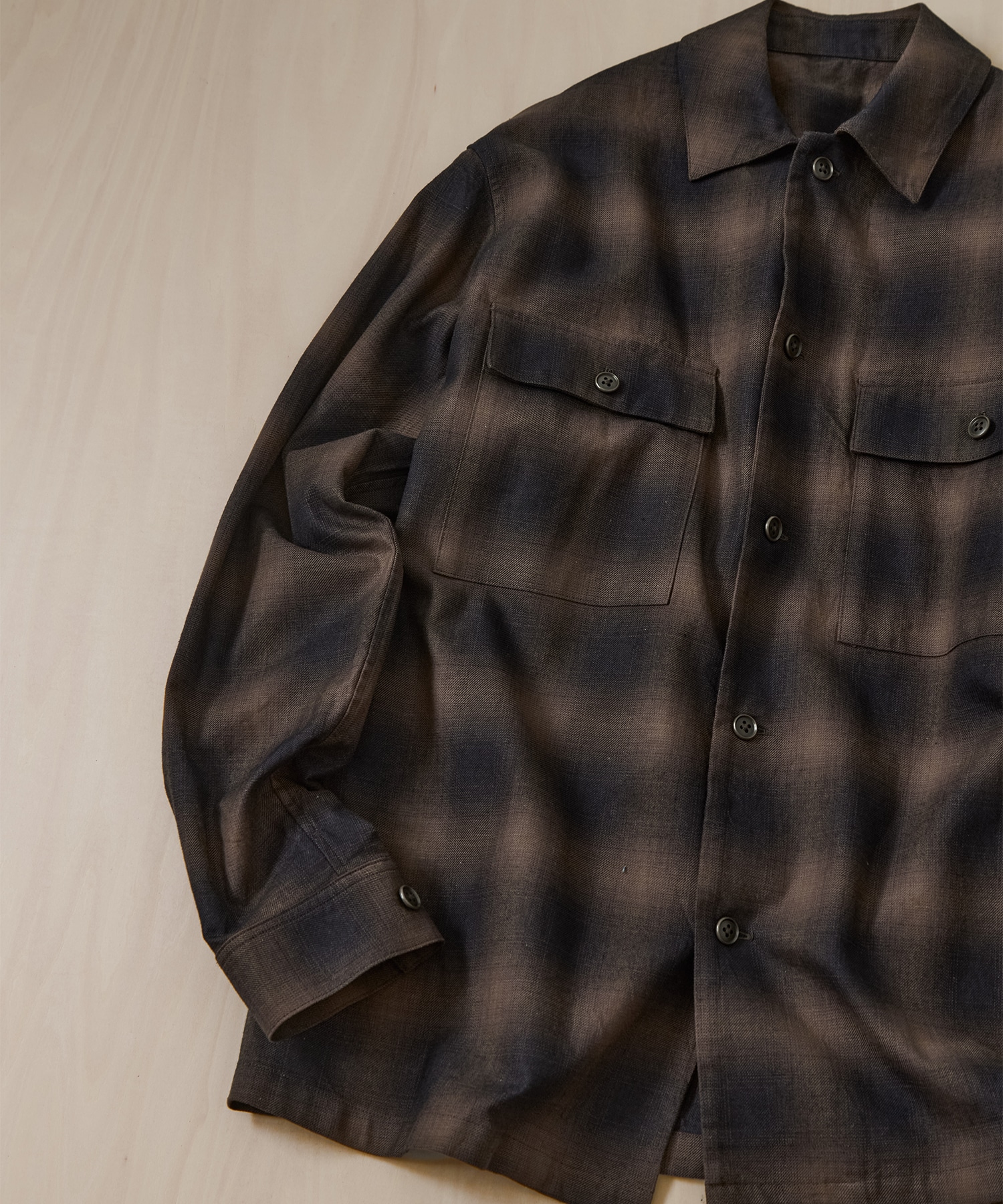 ロープインディゴオンブレCPOシャツ KEY TIMEZ