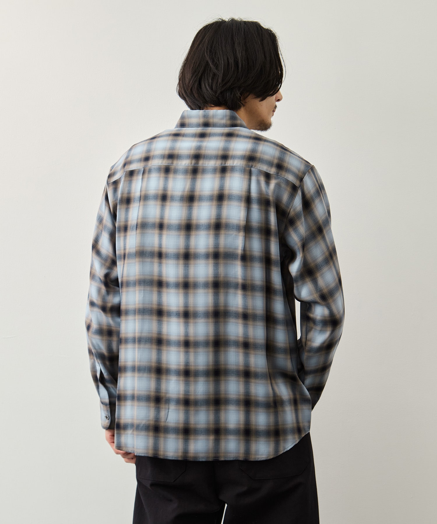 キュプラアムンゼンオンブレチェックシャツ KEY TIMEZ