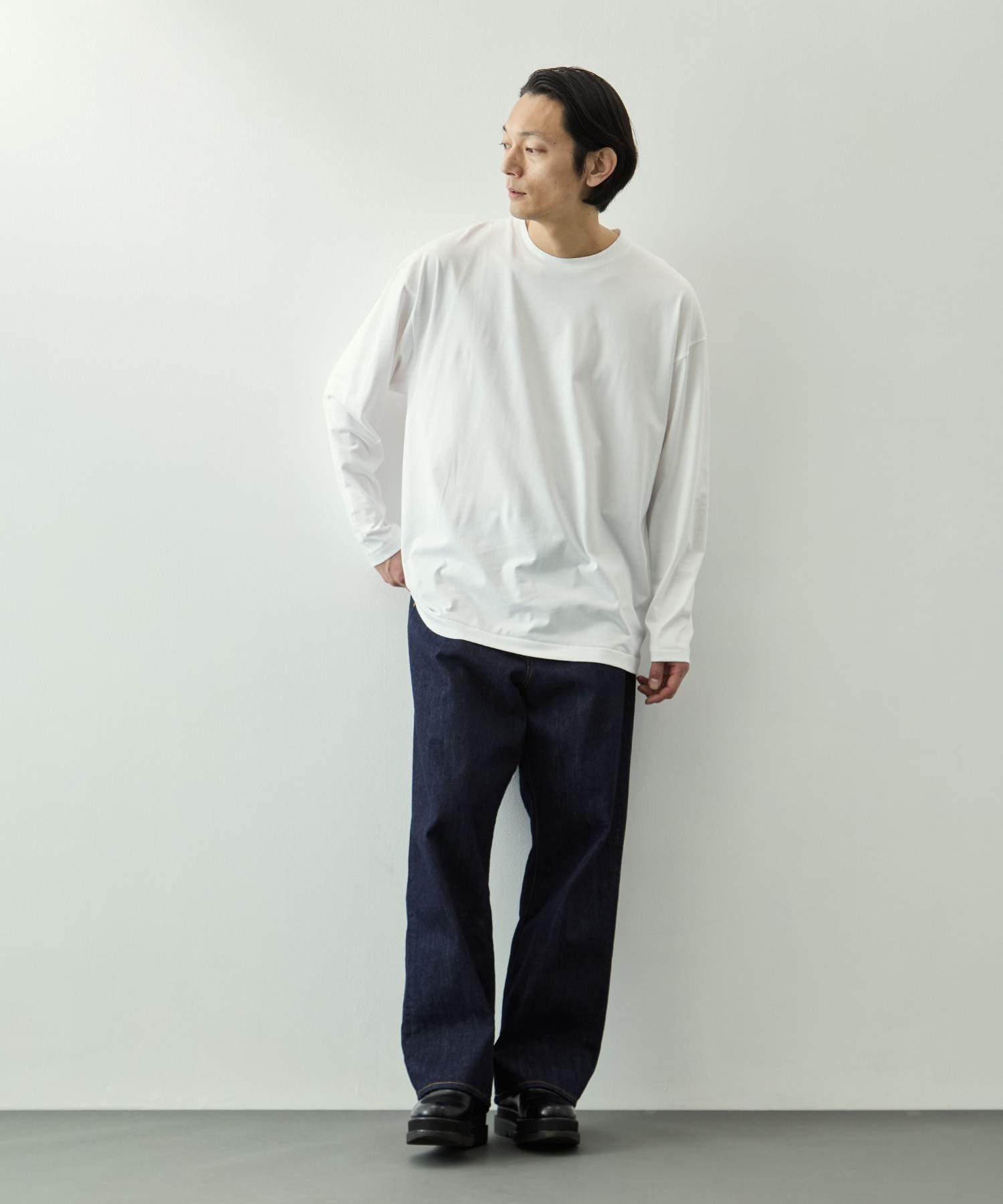 SUVIN 60/2 OVERSIZED LONG SLEEVE T-SHIRT ATON