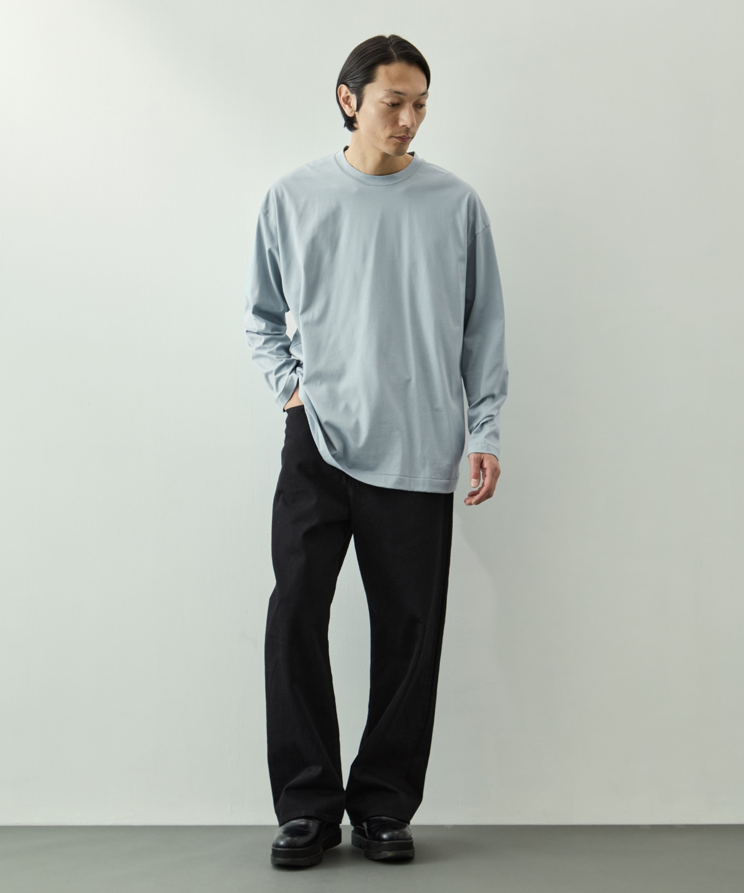 SUVIN 60/2 OVERSIZED LONG SLEEVE T-SHIRT ATON