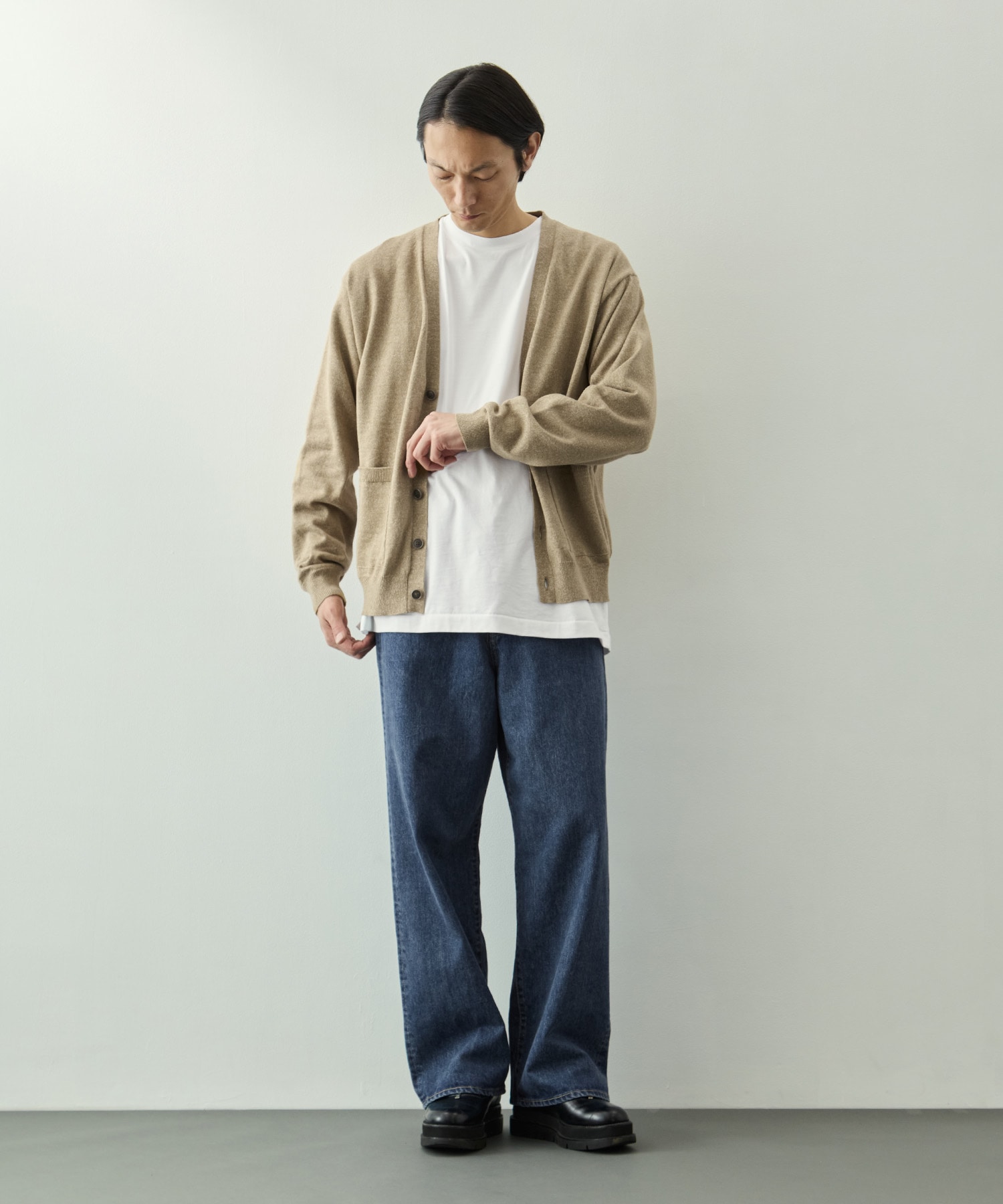 コットンリネンニットカーディガン KEY TIMEZ