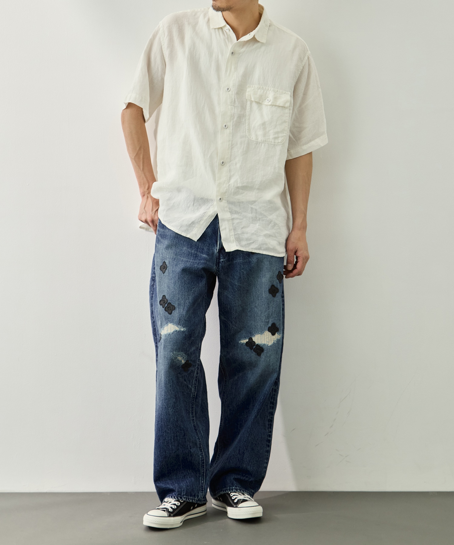 ブラックフラワービュッシュデニム BRU NA BOINNE