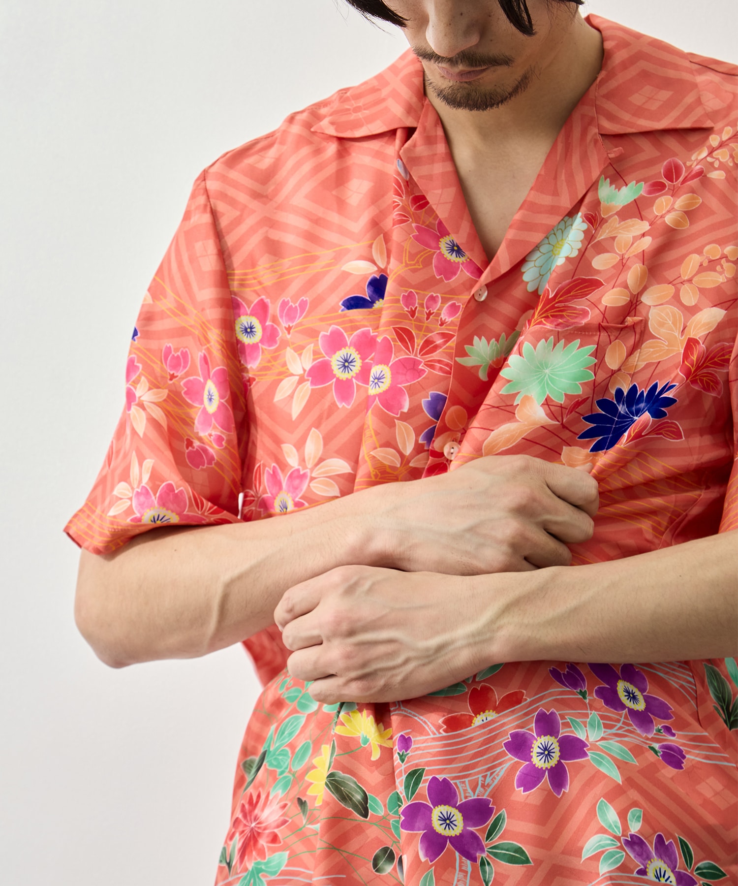 SILK CUPRO SHORT SLEEVE ALOHA SHIRT NIPOALOHA