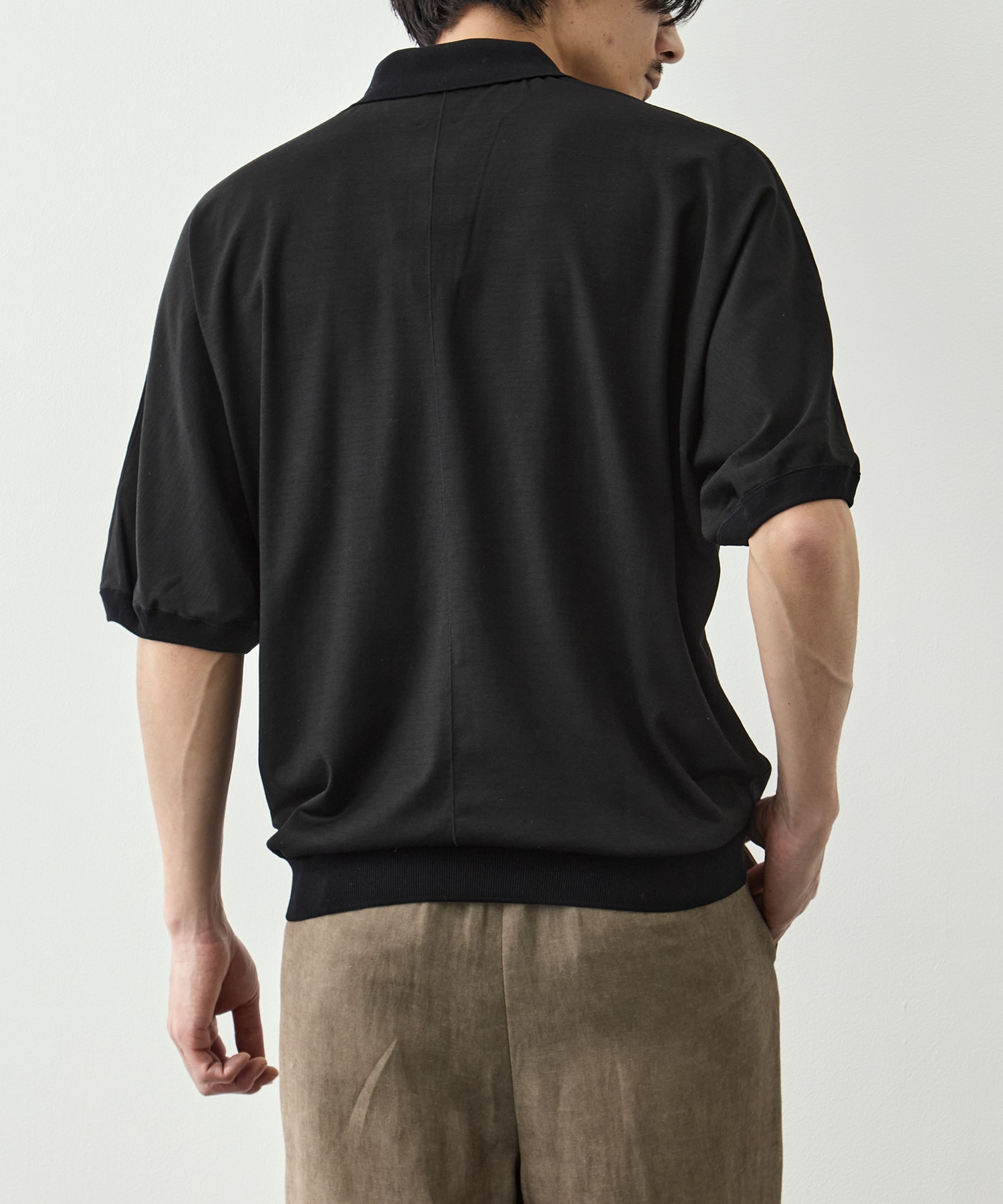Knit Reduced Collar Half Sleeve Polo GOOD PEOPLE GOOD STITCHING GOOD PRODUCT