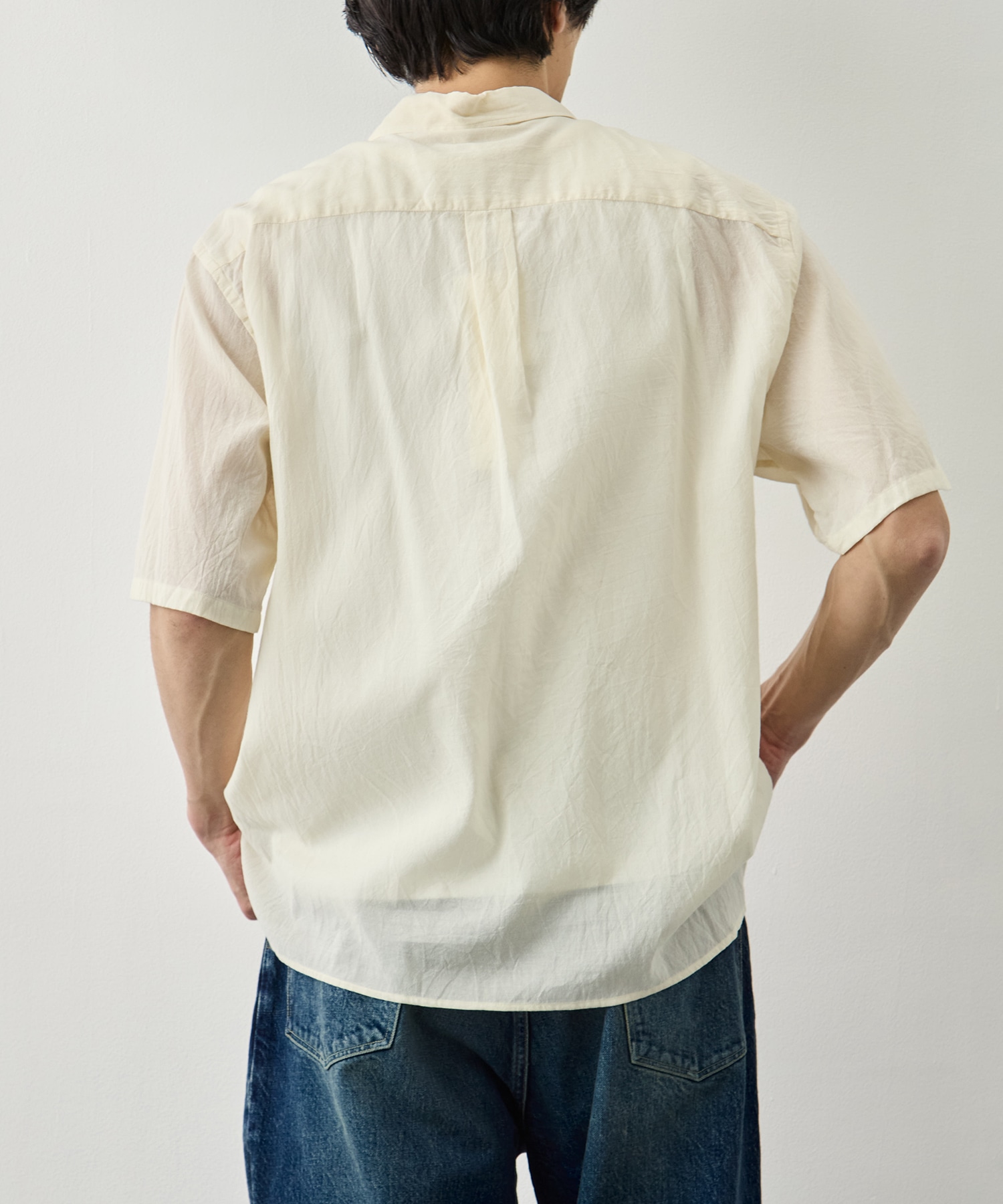 Silk-Co Voile Half-Sleeve Shirt blurhms