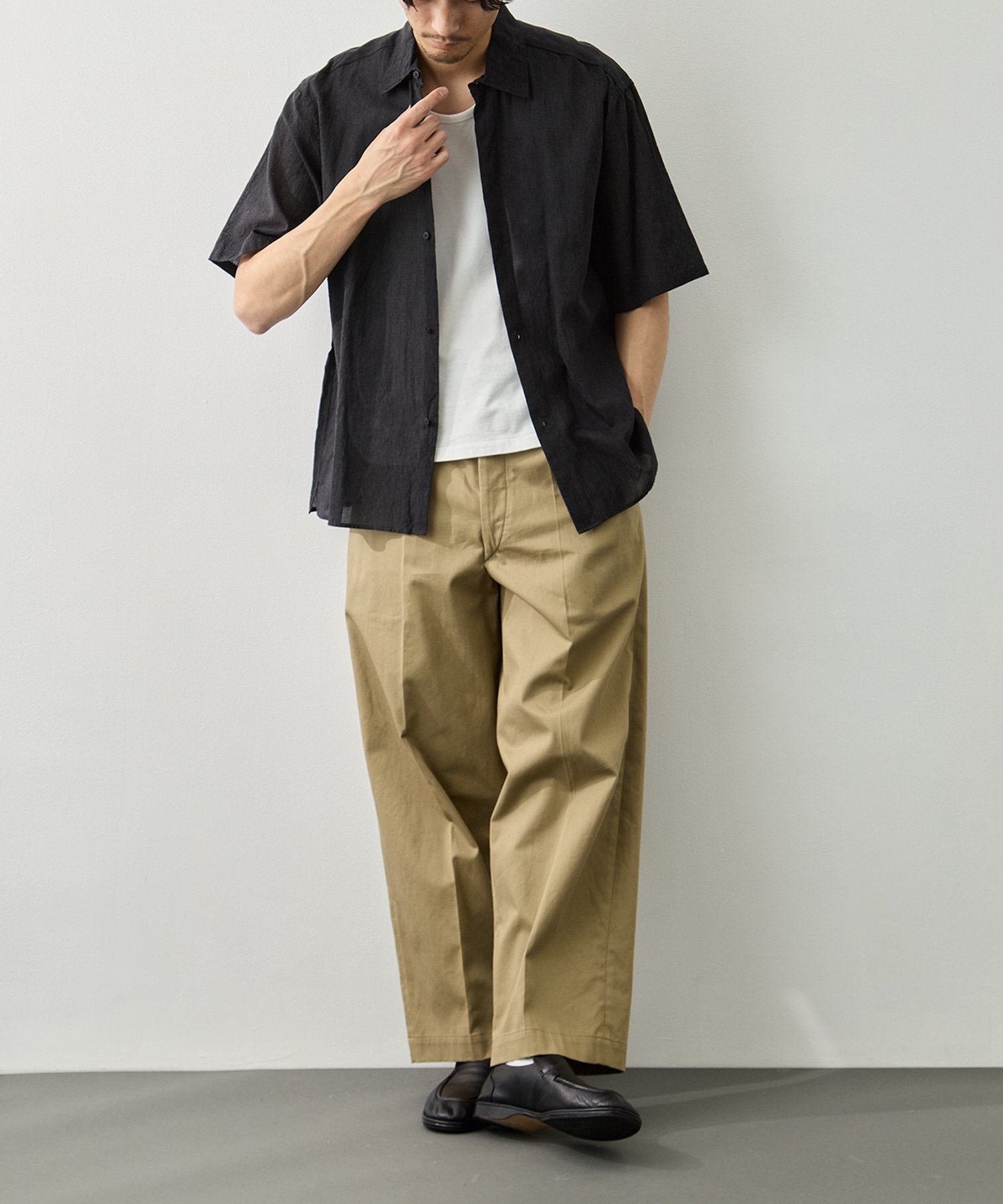 Silk-Co Voile Half-Sleeve Shirt blurhms