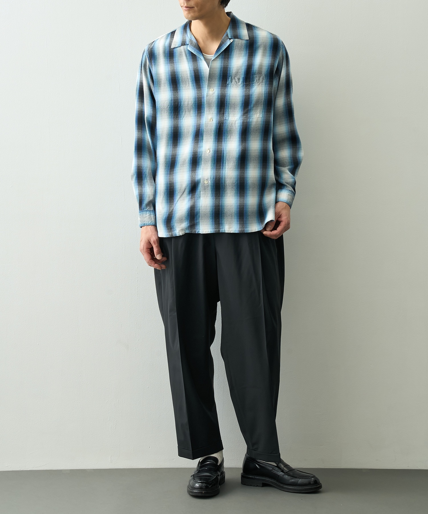 Rayon Ombre Check L/S Shirt PHEENY