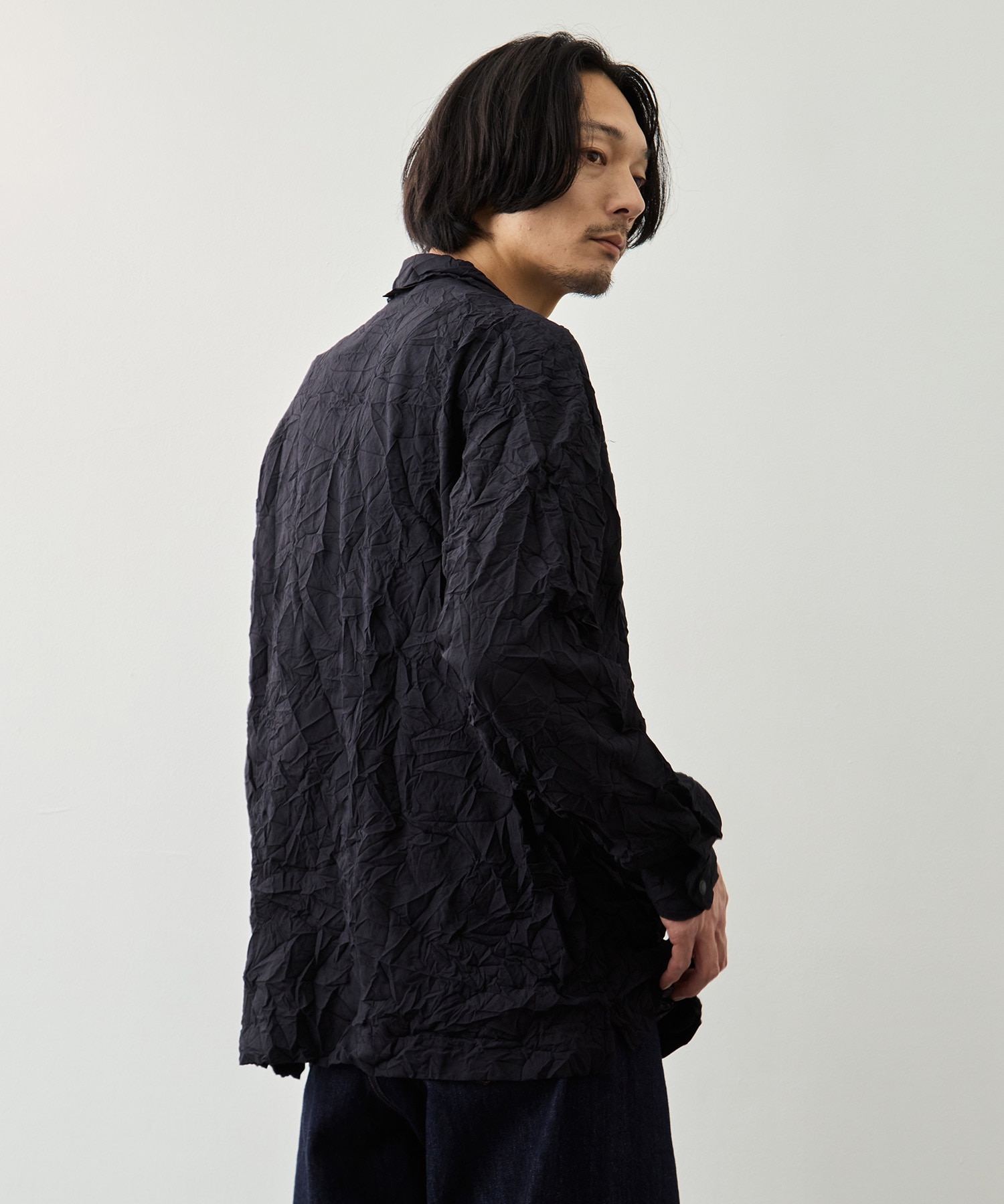 washer pleated open LS shirt and wander