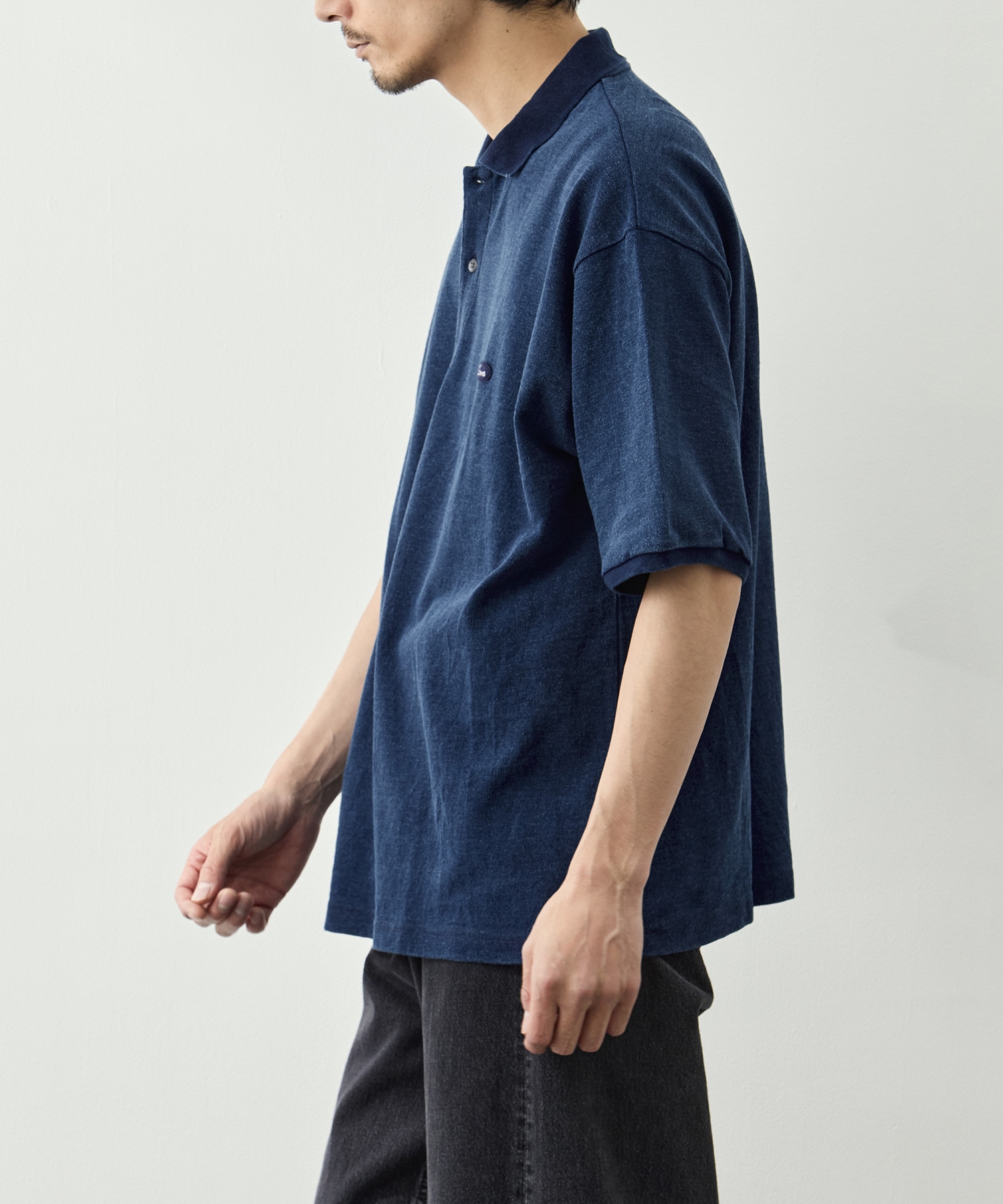 PC-006-3349-0040/BLUE/H/W INDIGO POLO SHIRT PORTER CLASSIC