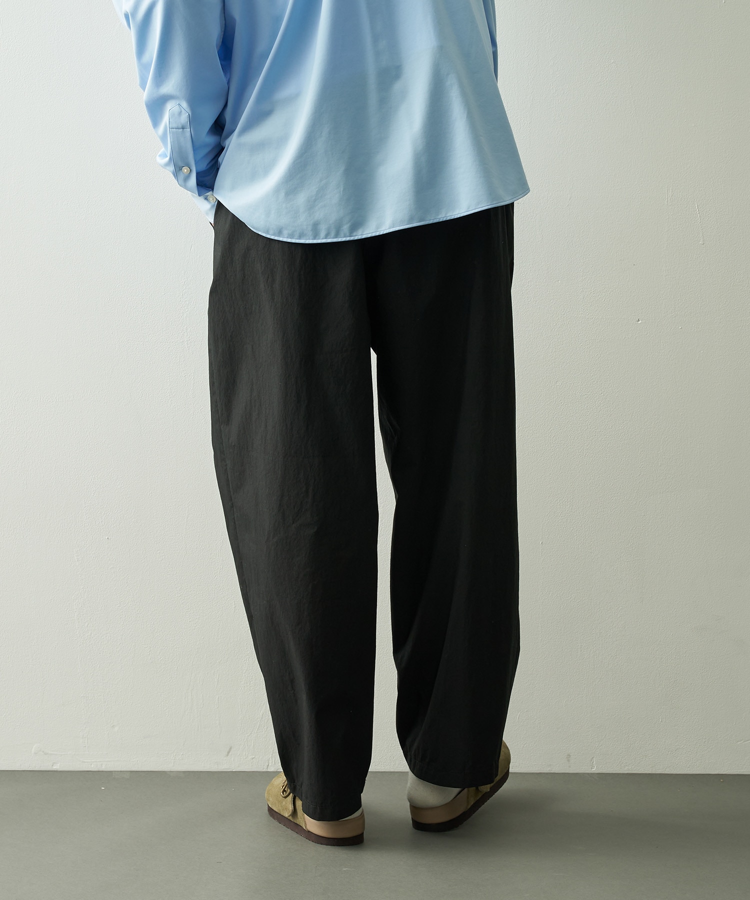 PC-035-3942-0010/BLACK/POPLIN EASY PANTS PORTER CLASSIC