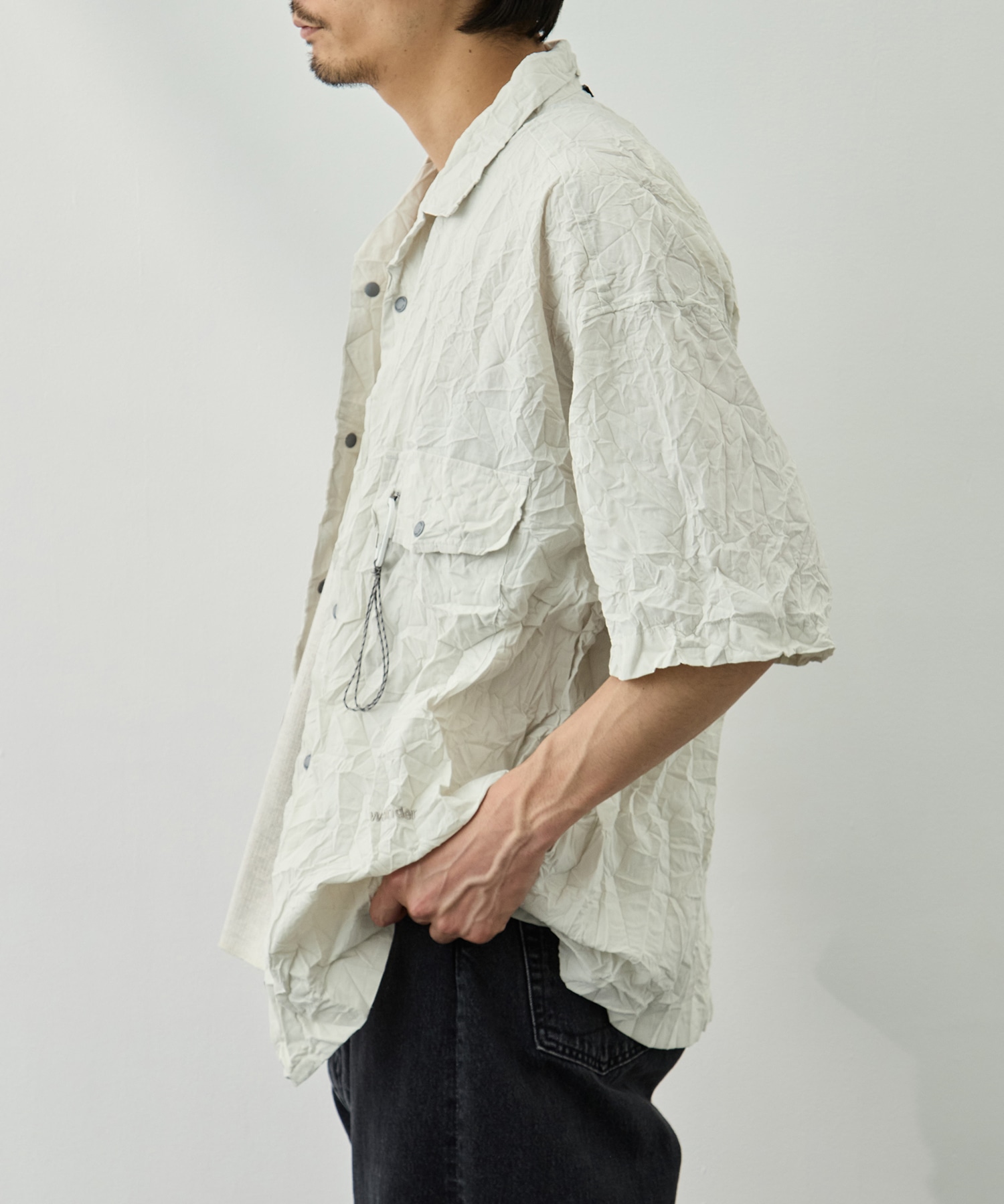 washer pleated open SS shirt and wander