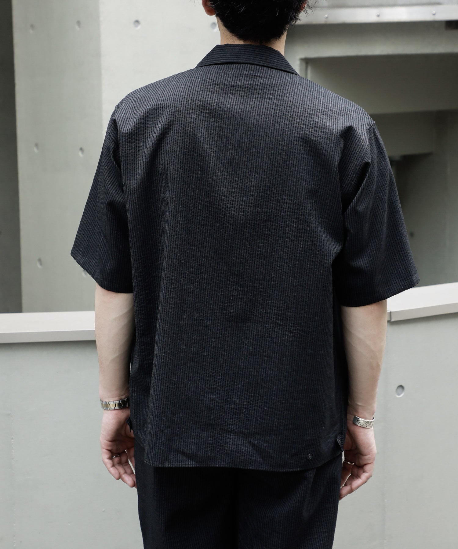 別注OPEN COLLAR S/S SHIRT WITH HEM TAB marka