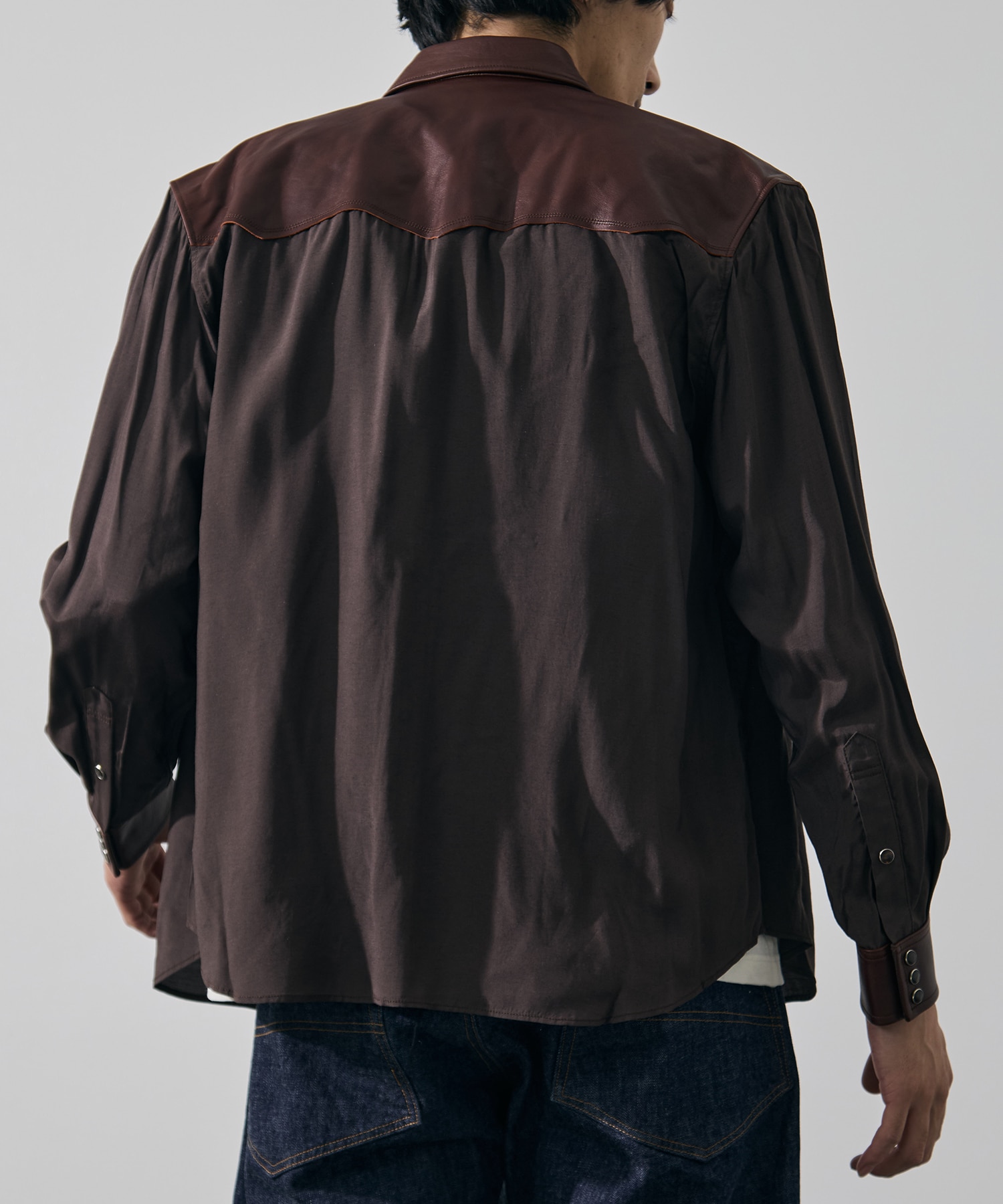 Western leather shirt KHOKI