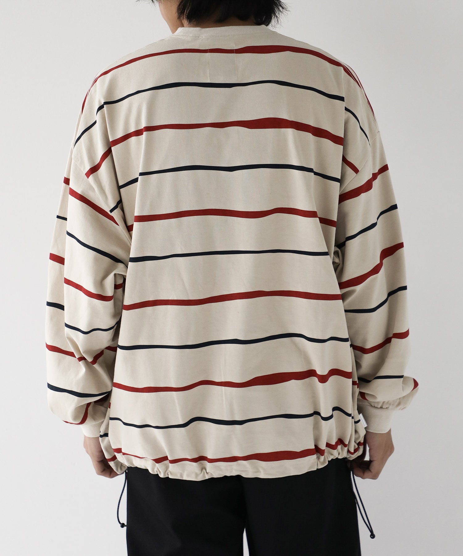 SUPER BIG STRIPE LS TEE (W/DRAWSTRINGS) S.F.C
