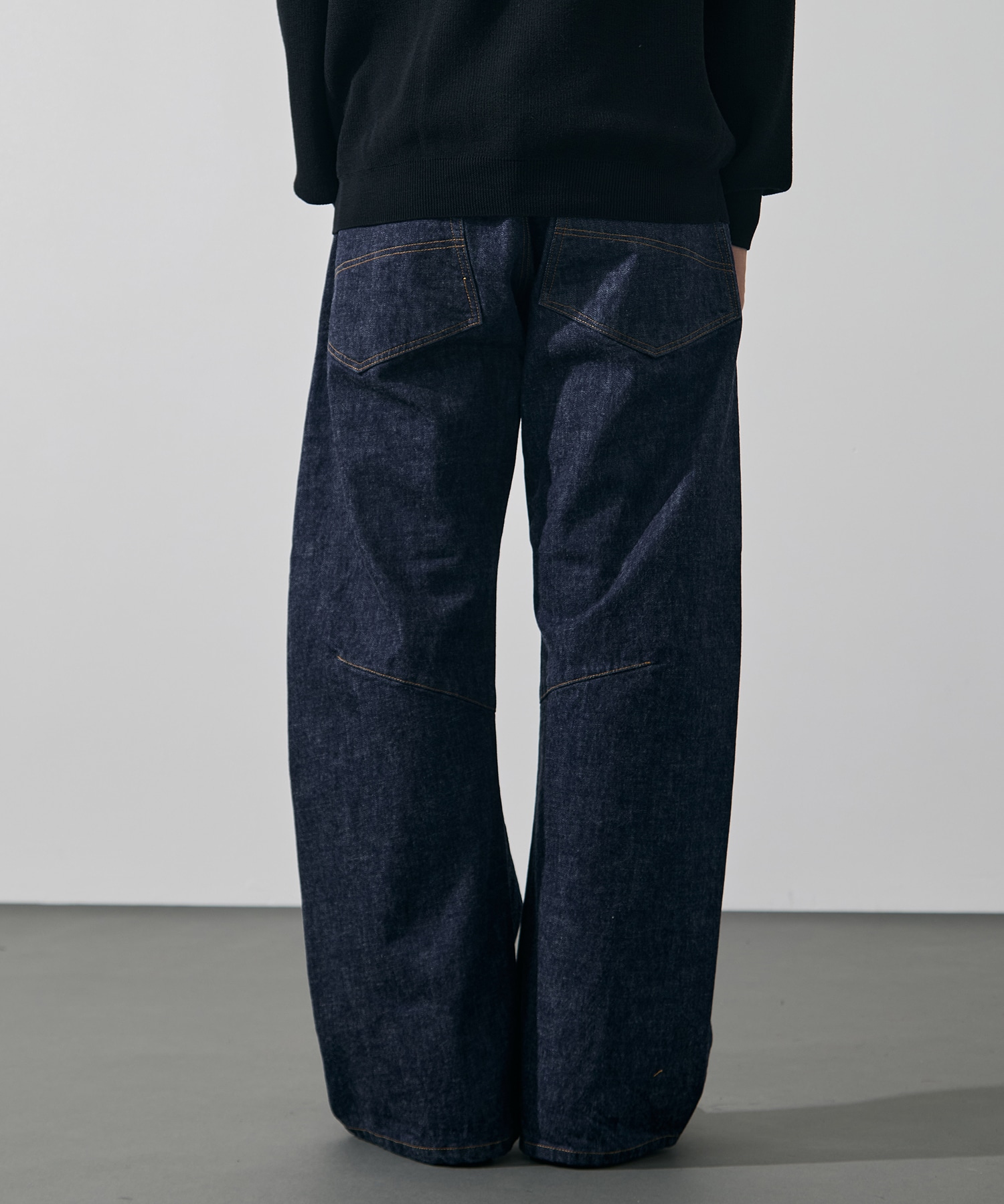 3D cutting denim pants KHOKI