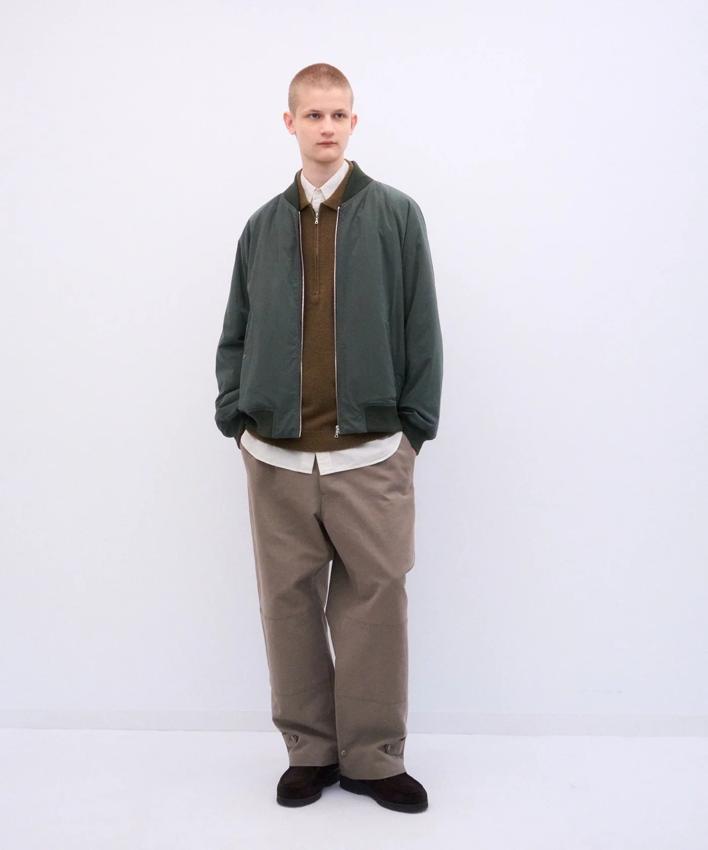 FIBRIL NYLON SATIN FLIGHT JACKET ATON