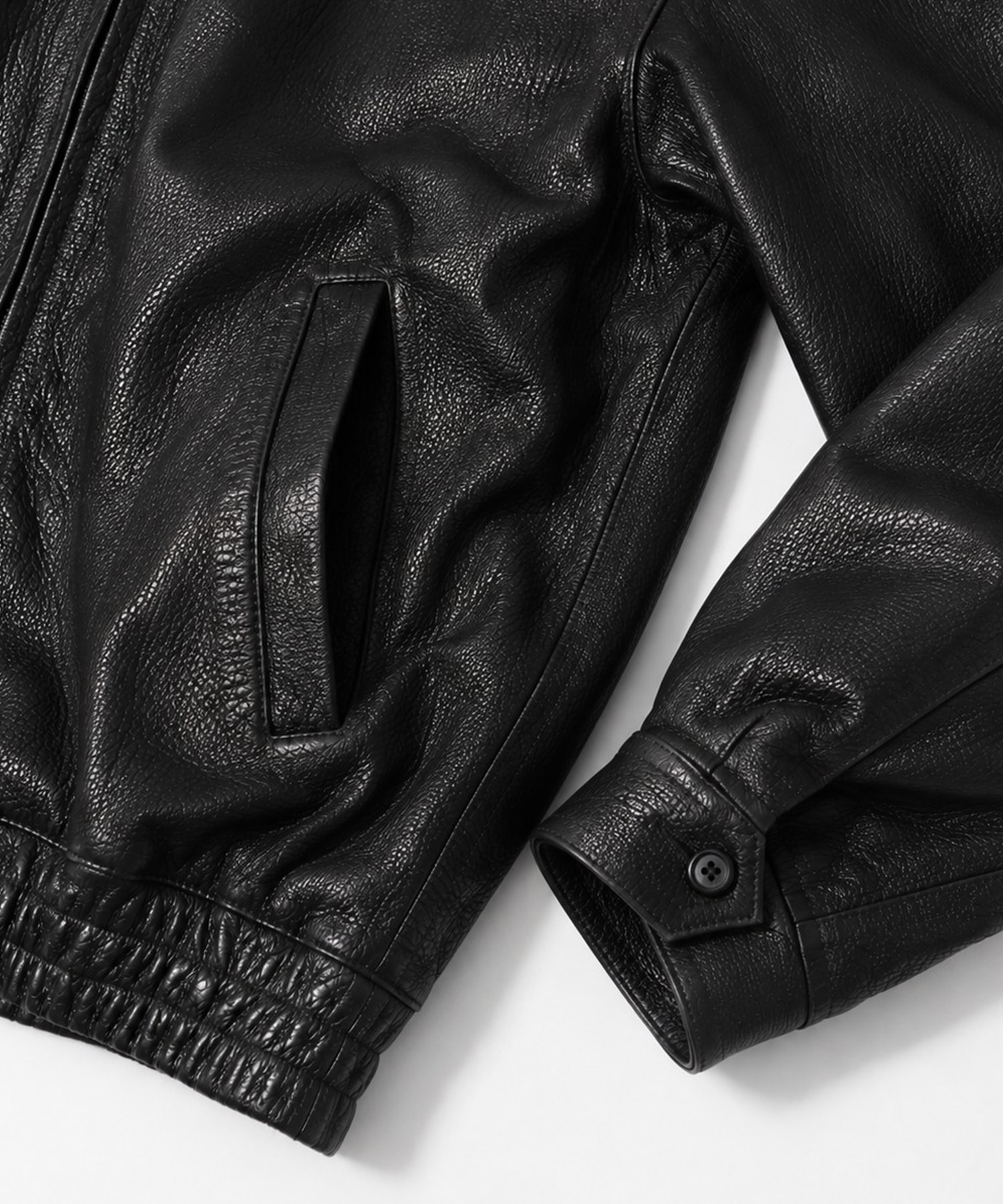 LEATHER ZIP UP BLOUSON -Sheep Shrink Leather- SEVEN BY SEVEN
