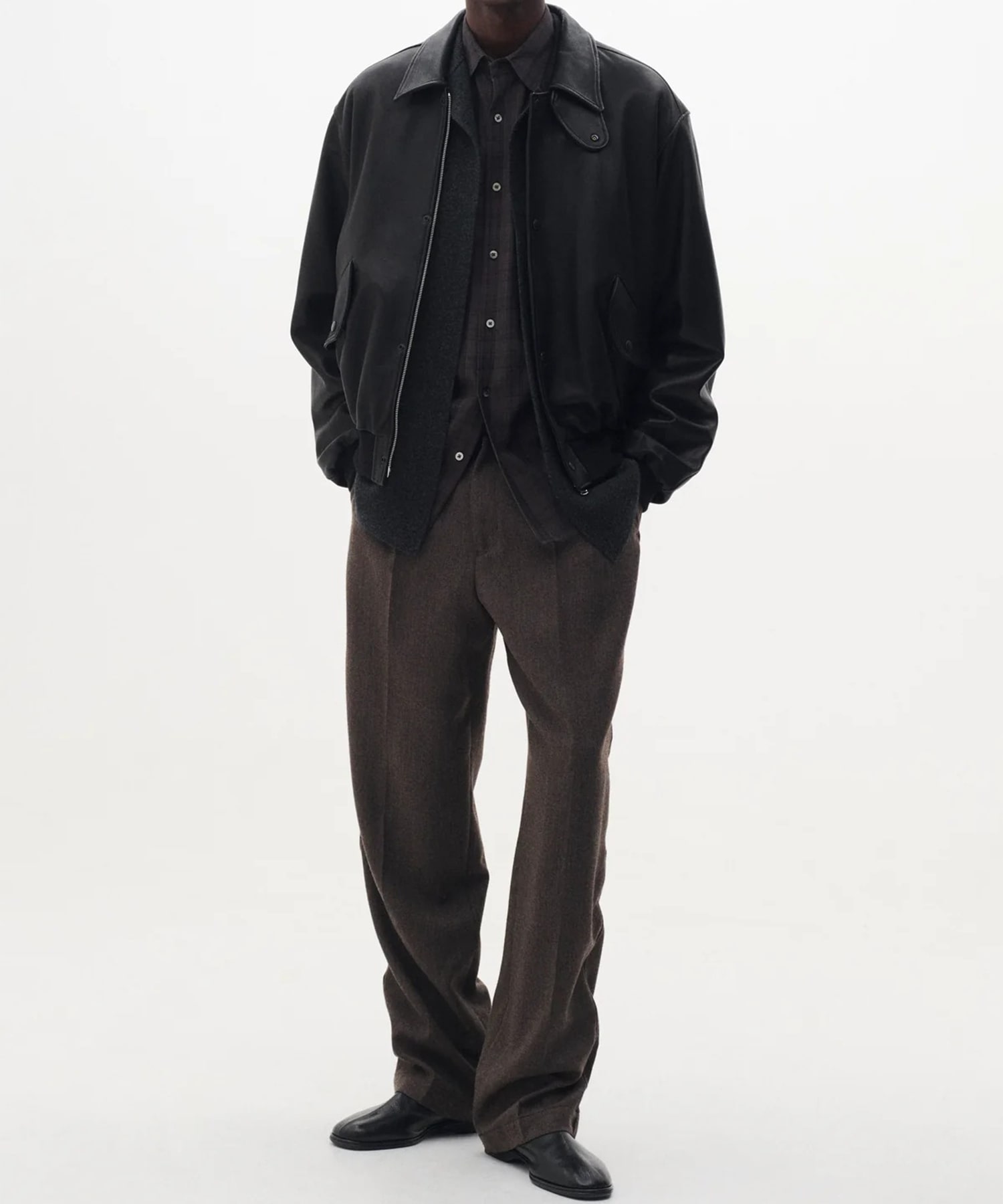 Lamb Leather Bomber Jacket YOKE