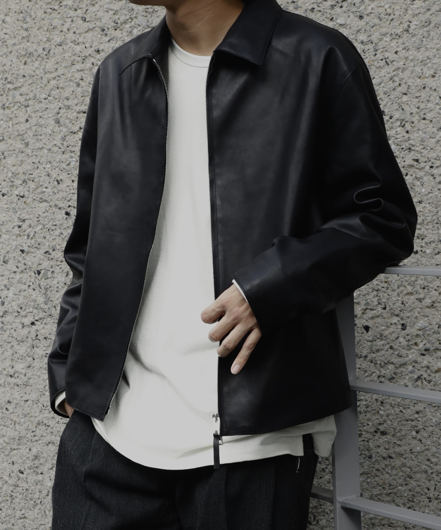 Calf Nappa Leather Minimal Blouson YOKE