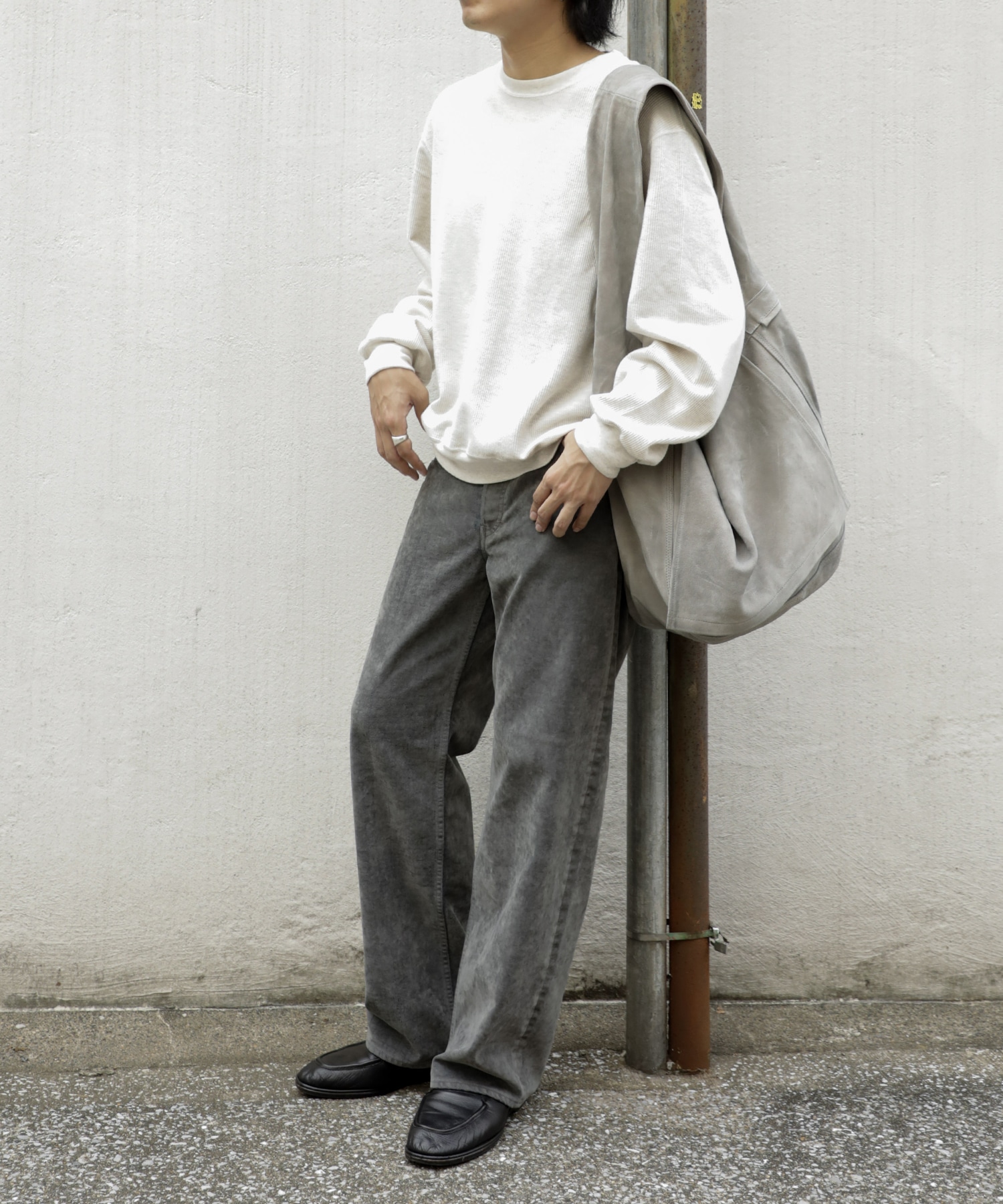 LEATHER SHOULDER BAG -Cow split leather- SEVEN BY SEVEN