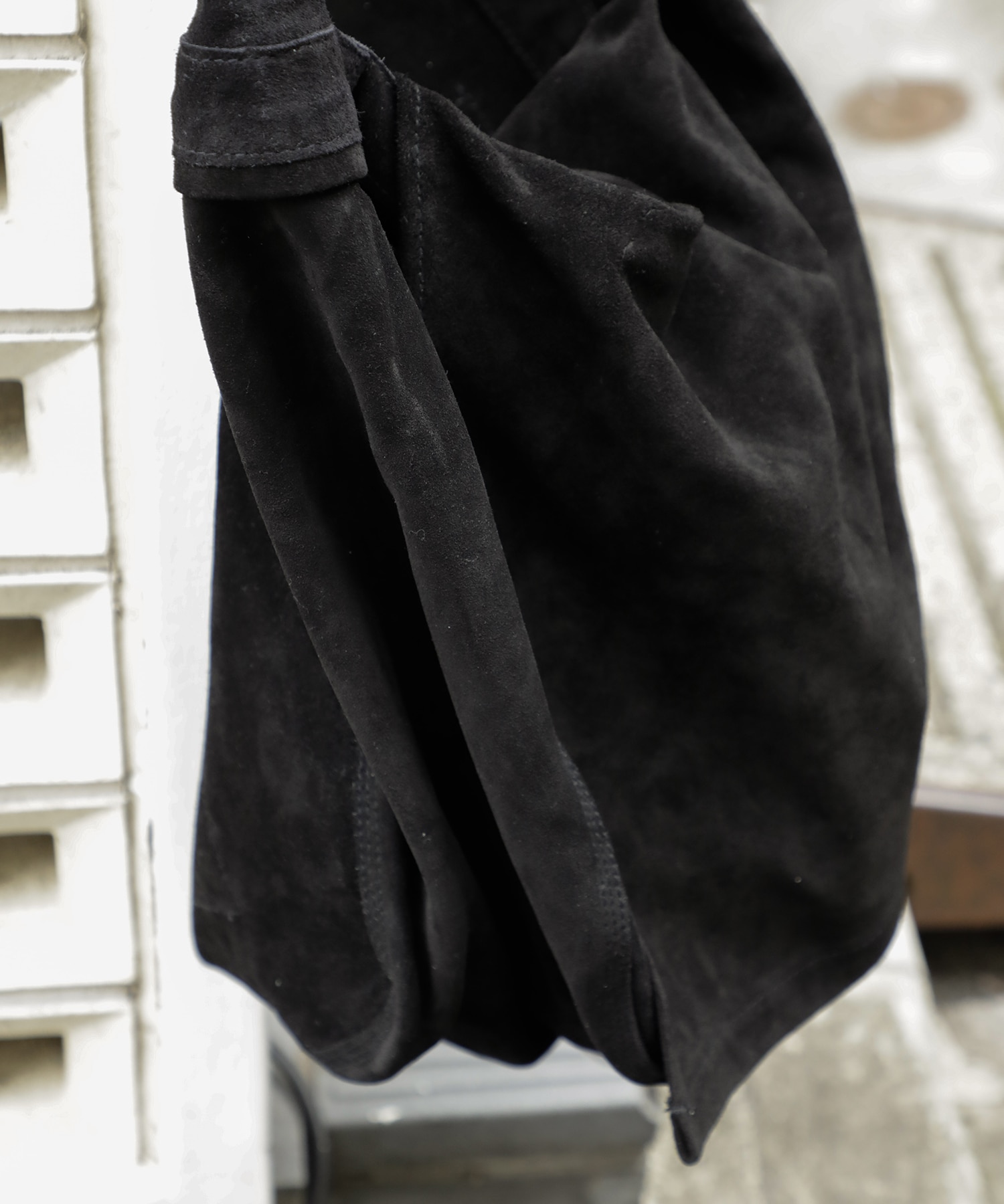 LEATHER SHOULDER BAG -Cow split leather-- SEVEN BY SEVEN