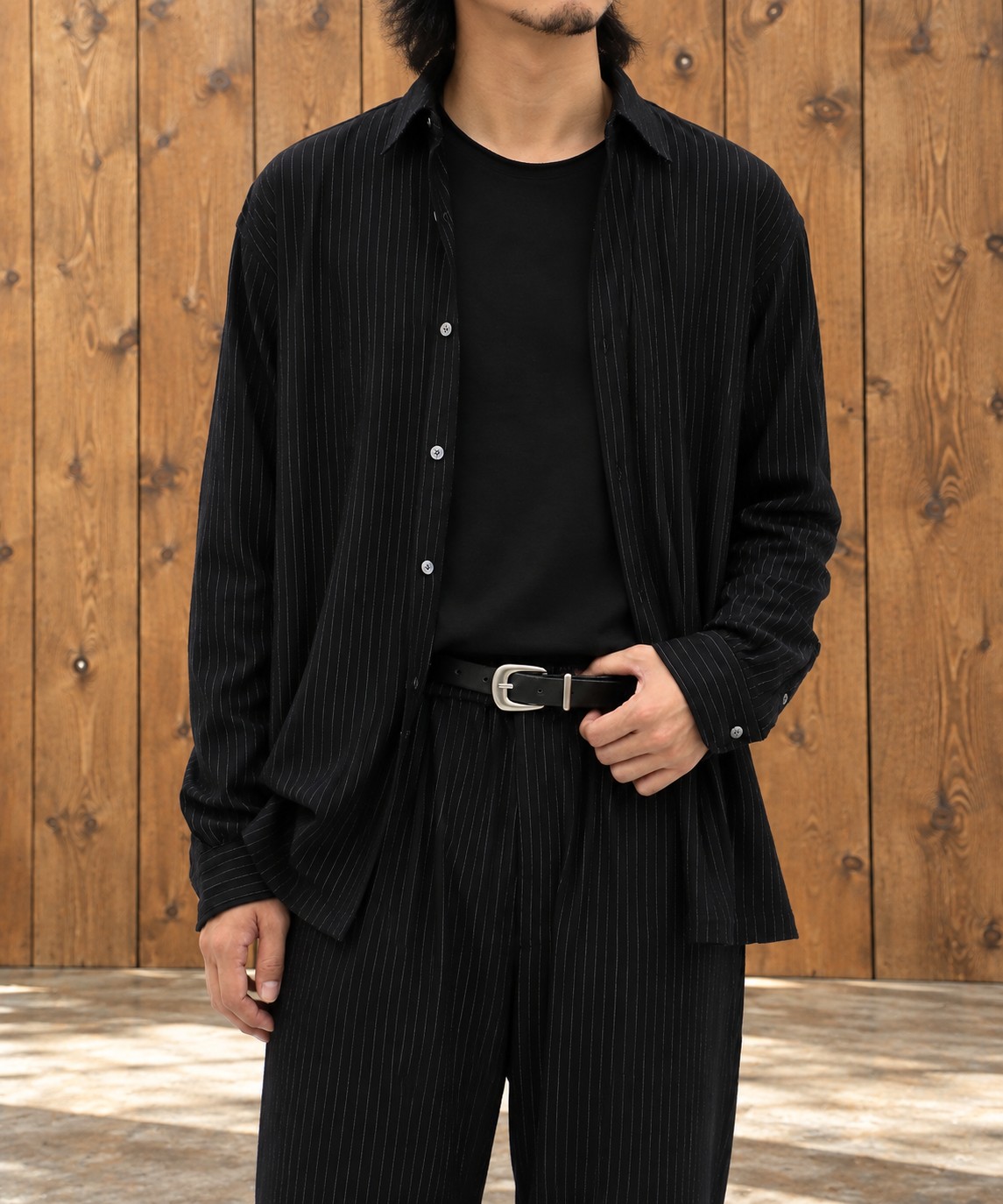 別注 36G Wool Fulling Stripe Modest Shirt KANEMASA PHIL.