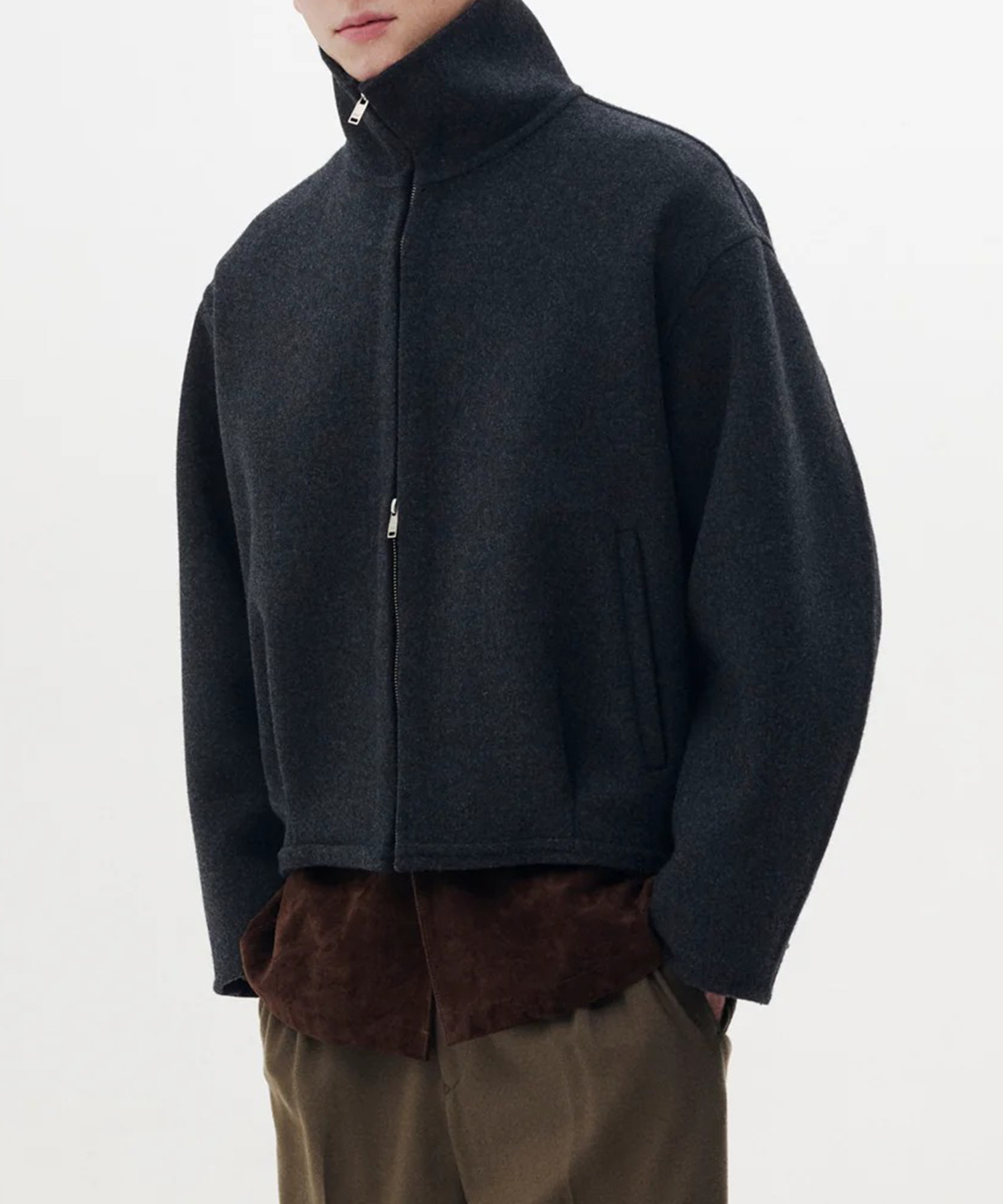 Wool Cashmere Balloon Silhouette Blouson YOKE