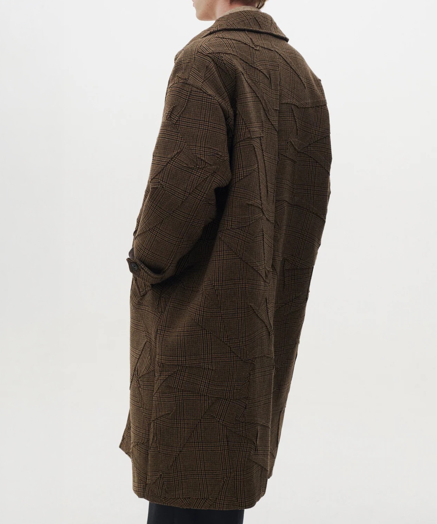 Needlepunched Wool Tweed Balmacaan Coat YOKE