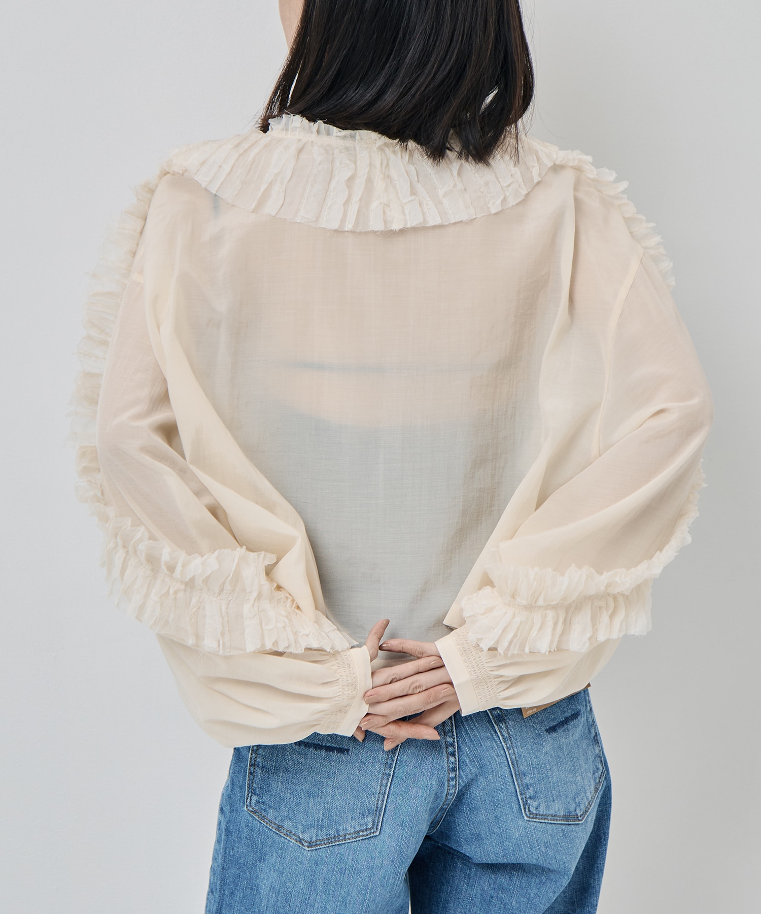 RUFFLE CHIFFON BLOUSE muller of yoshiokubo
