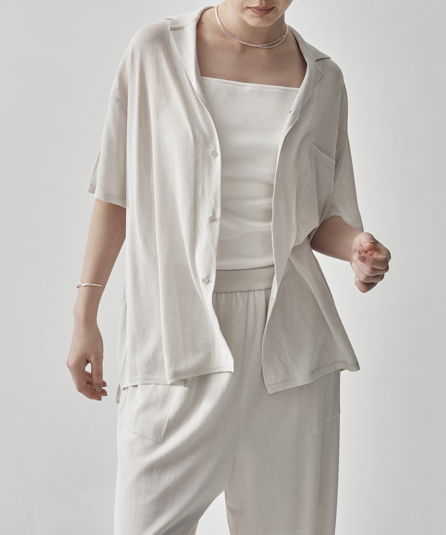 HIGH TWIST COTTON KNIT SHIRT ATON