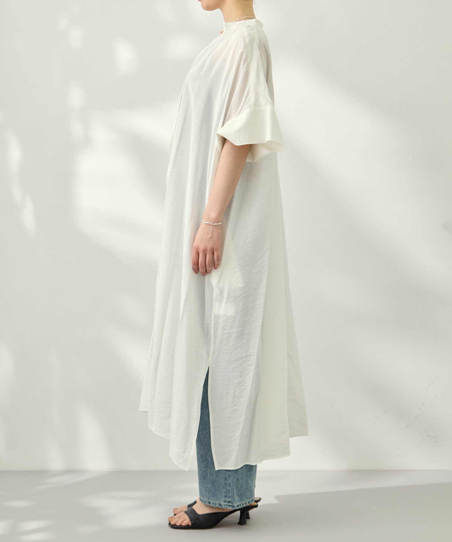 Modal silk gather neck dress 08sircus