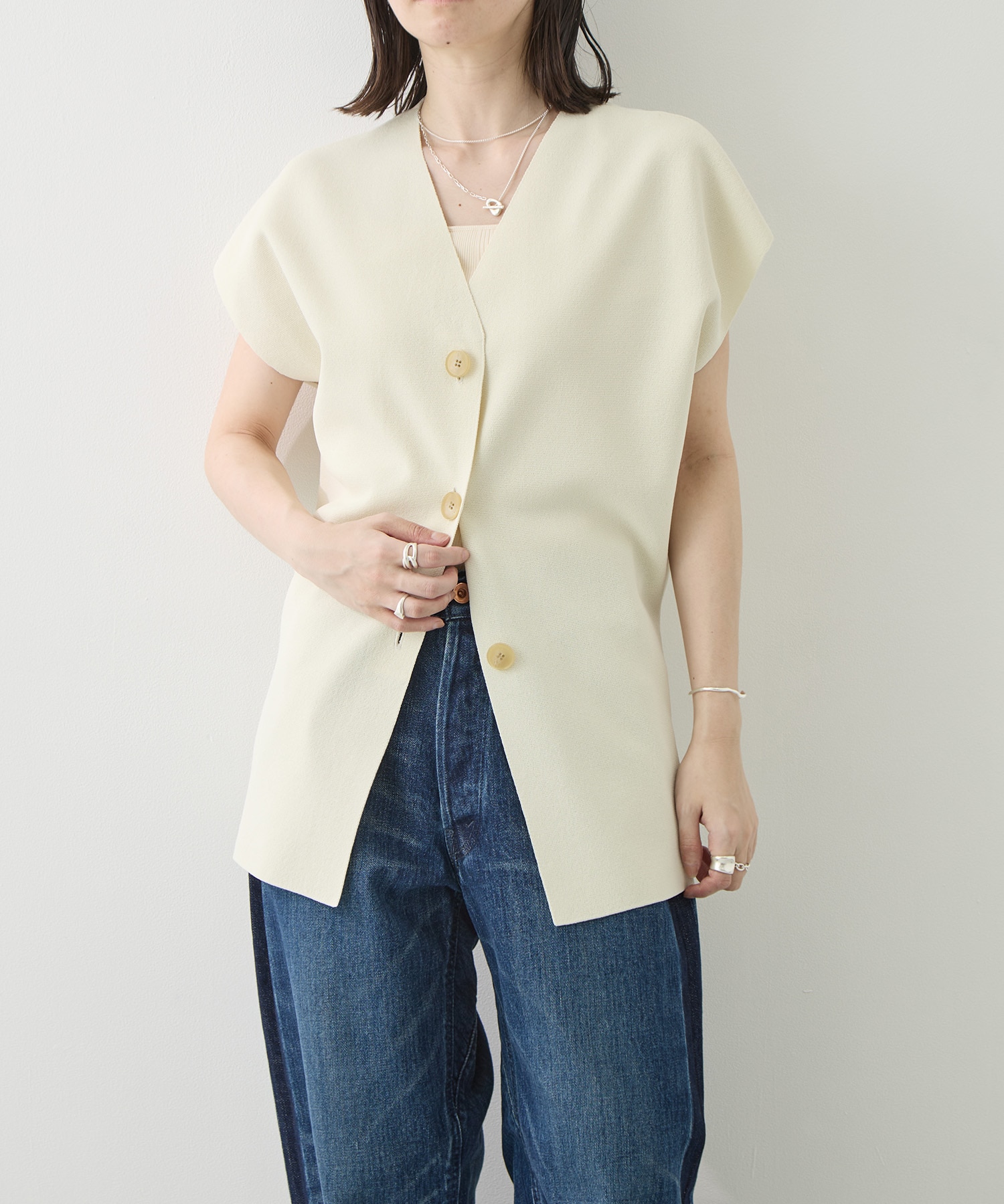 Dry Milano-rib Knit Vest WRAPINKNOT