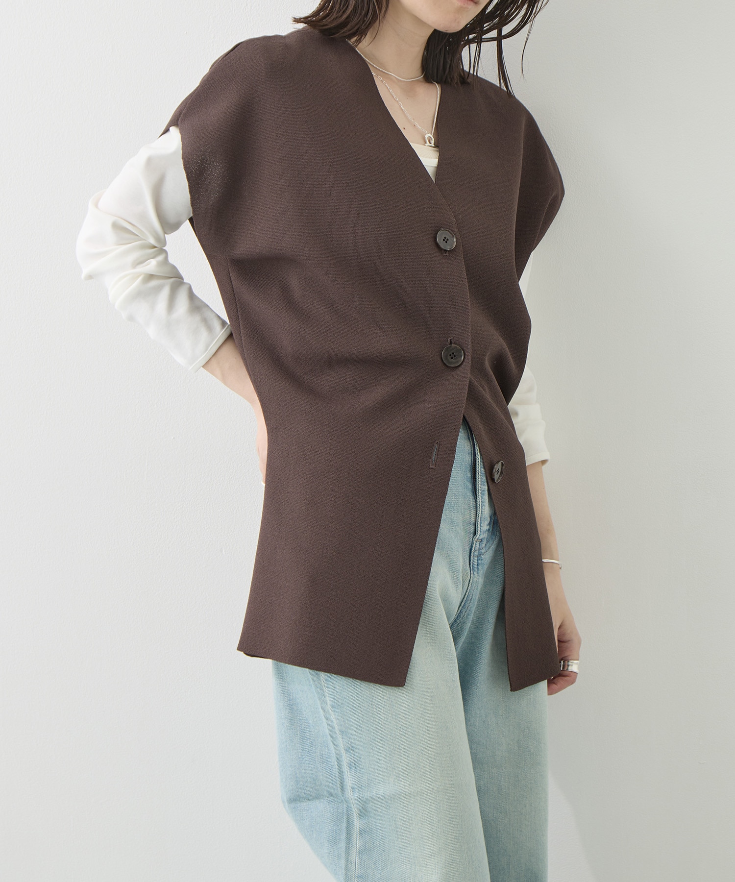 Dry Milano-rib Knit Vest WRAPINKNOT