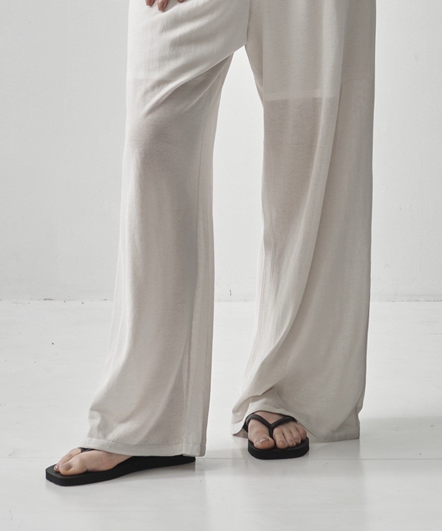 HIGH TWIST COTTON WIDE EASY PANTS ATON