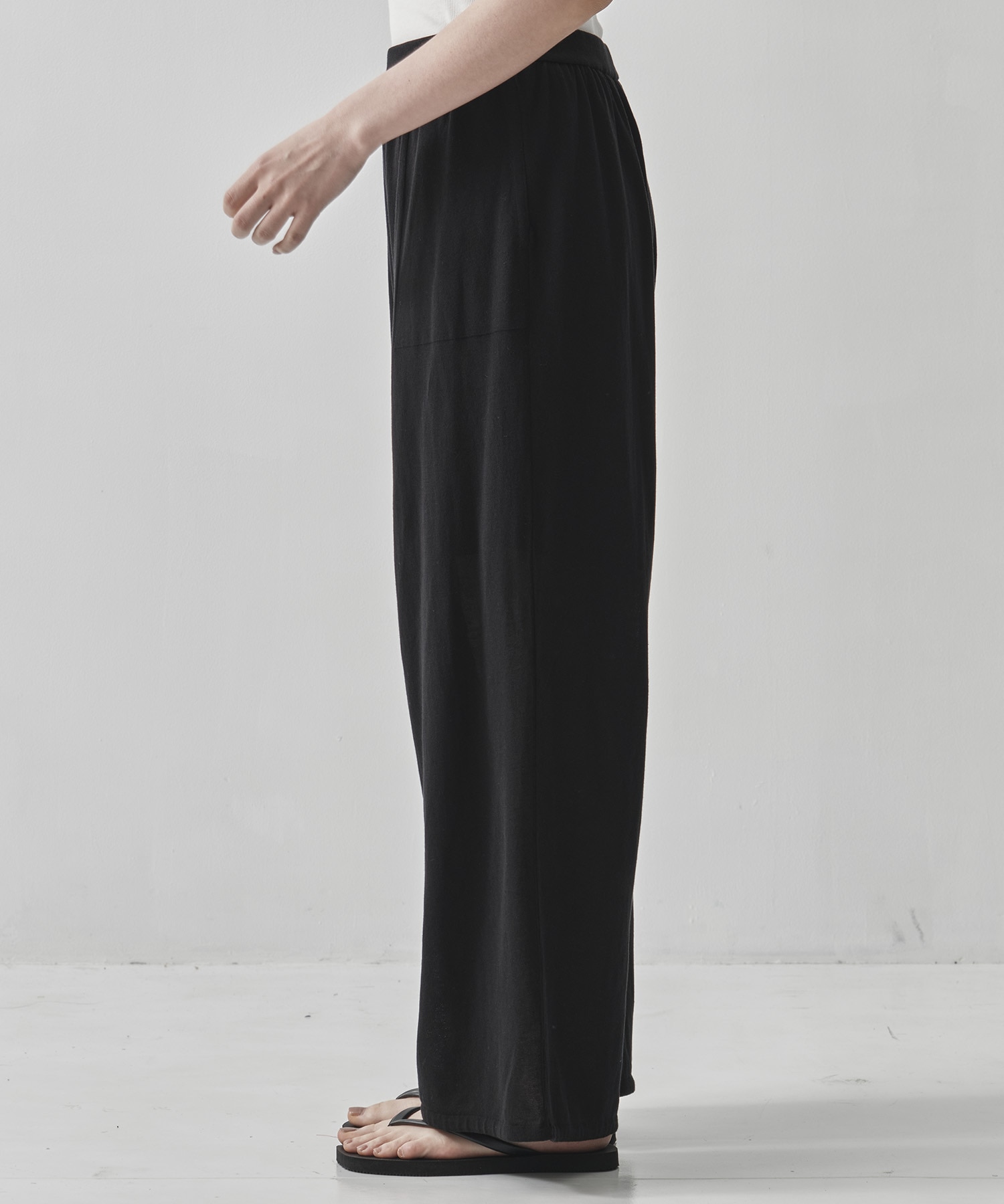 HIGH TWIST COTTON WIDE EASY PANTS ATON