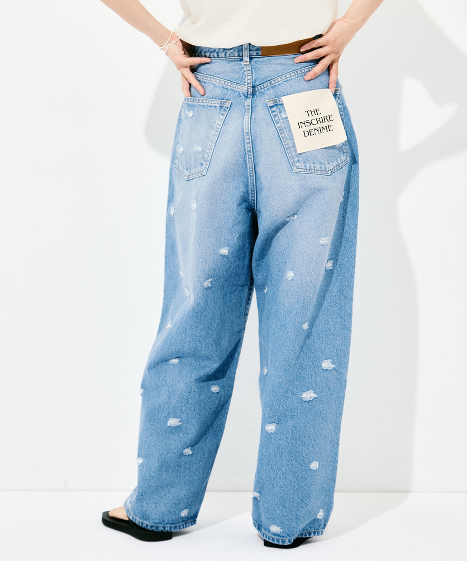 Dot Hole Denim Pants INSCRIRE