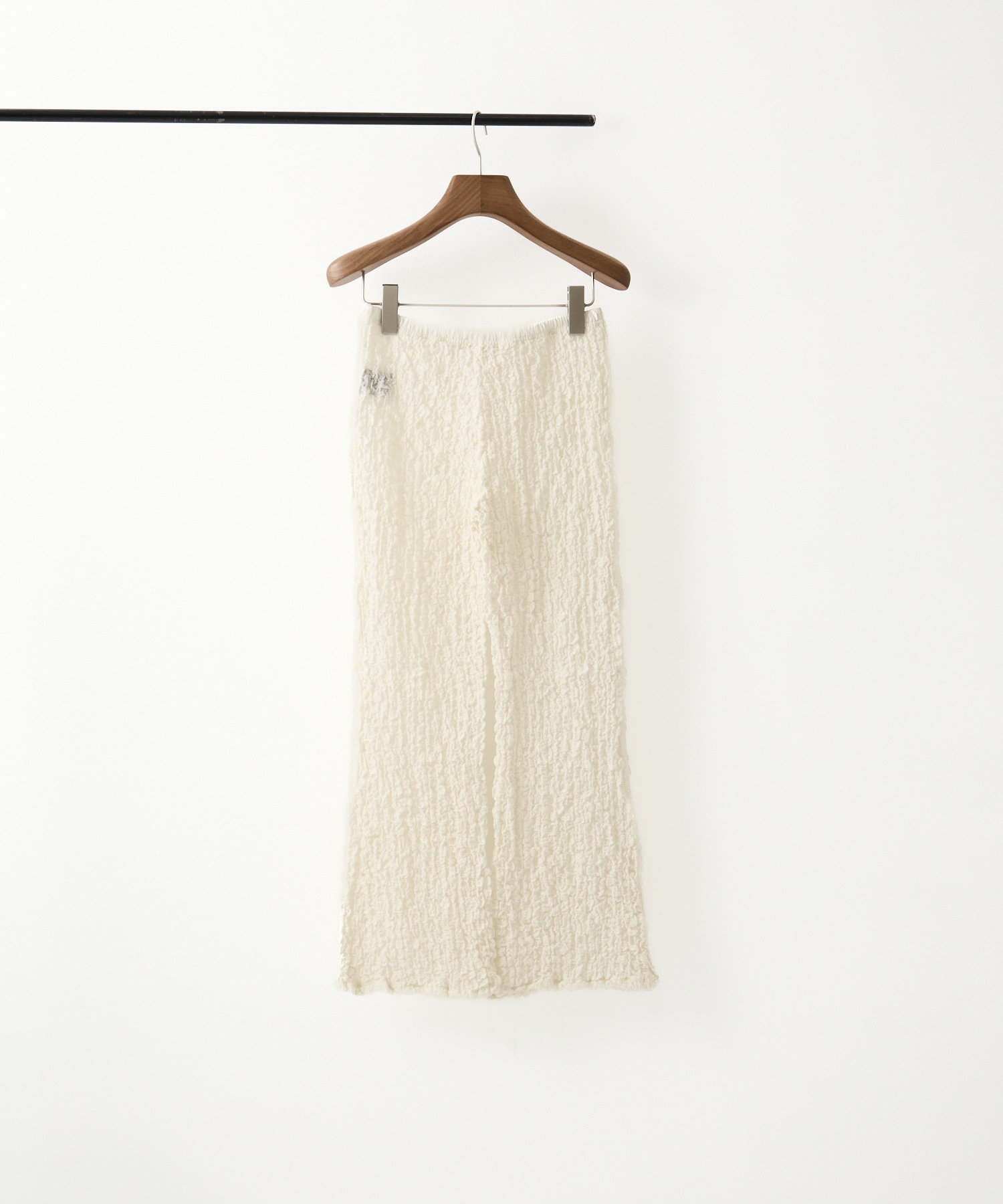 Shrink Lace Apron-Layered Flare Pants PHEENY