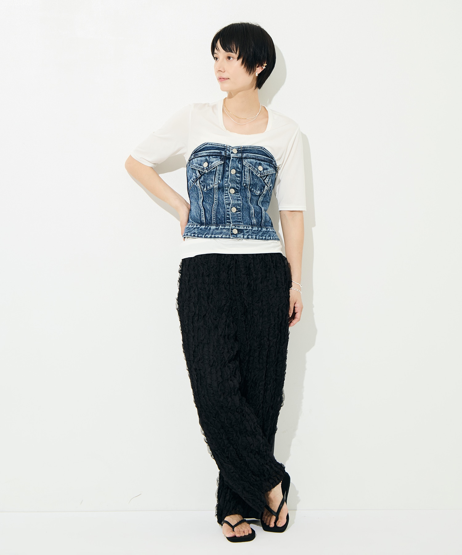 RUFFLE CHIFFON PANTS muller of yoshiokubo