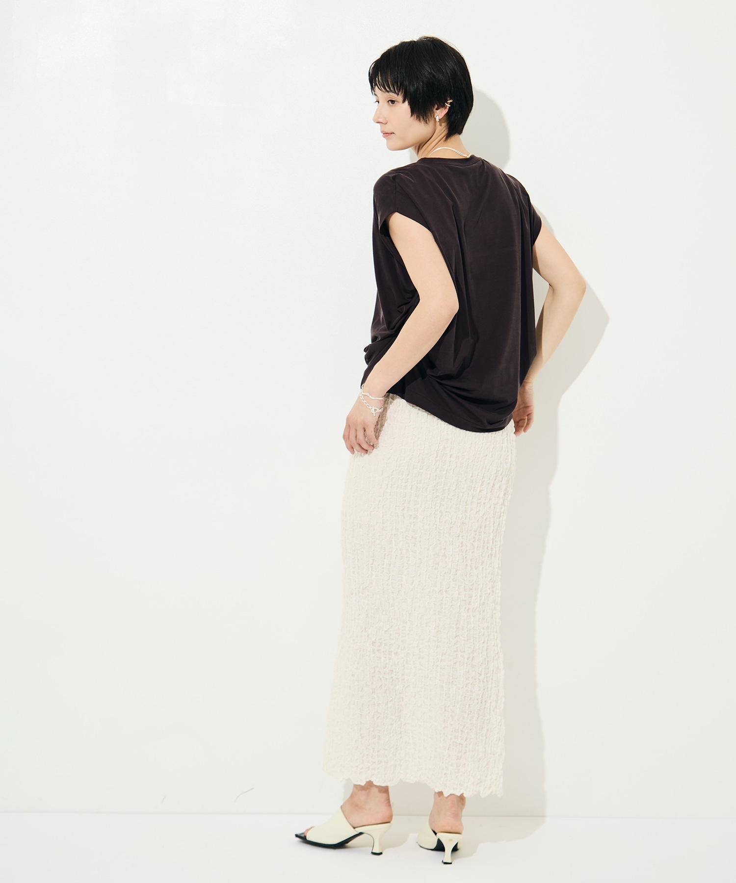 Shrink Lace Frill Skirt PHEENY