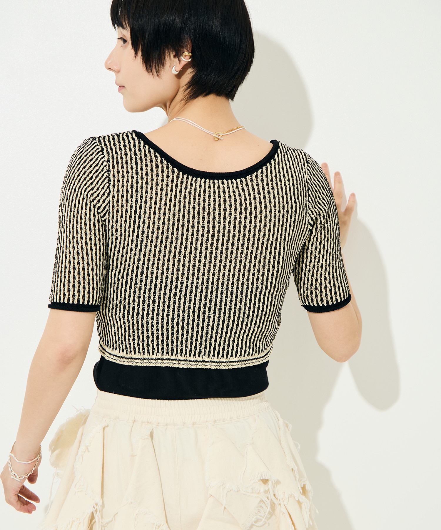 RIPPLE LACE-UP KNIT muller of yoshiokubo