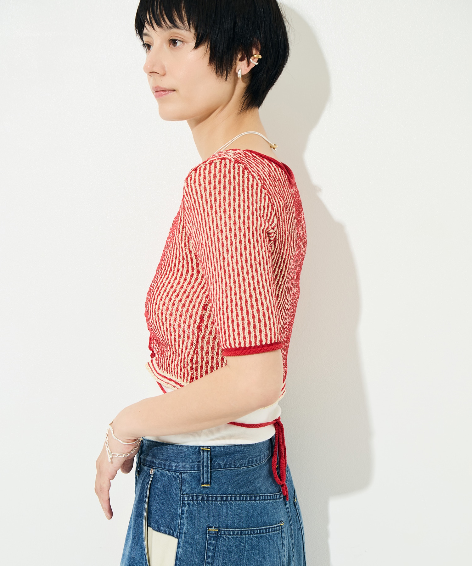 RIPPLE LACE-UP KNIT muller of yoshiokubo